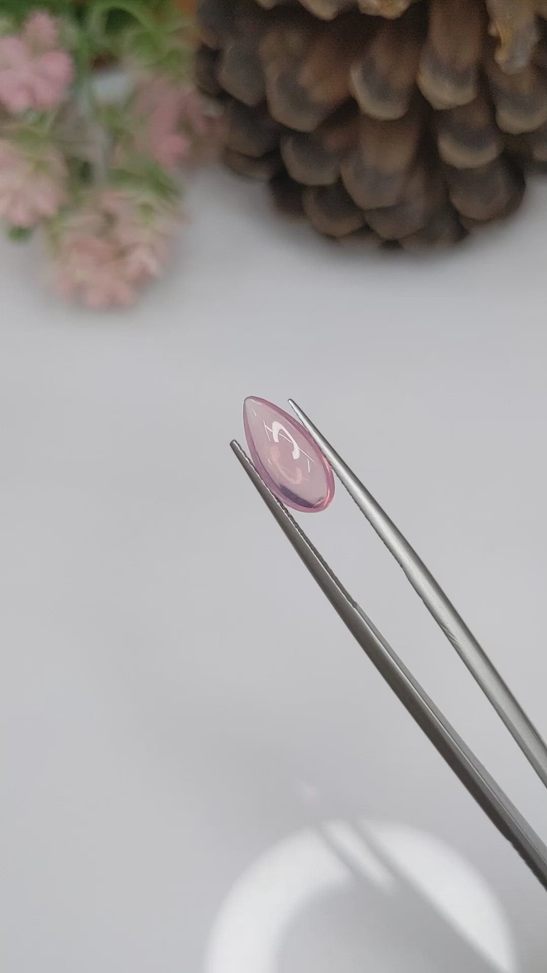 1.85 Ct. Cabochon Rose Quartz from Brazil Size Video