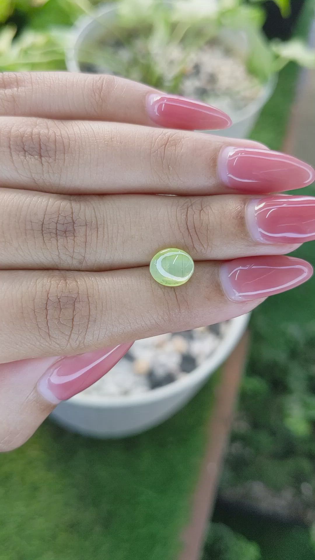 2.08 Ct. Cabochon Chrysoberyl from Ceylon (Sri Lanka) Size Video