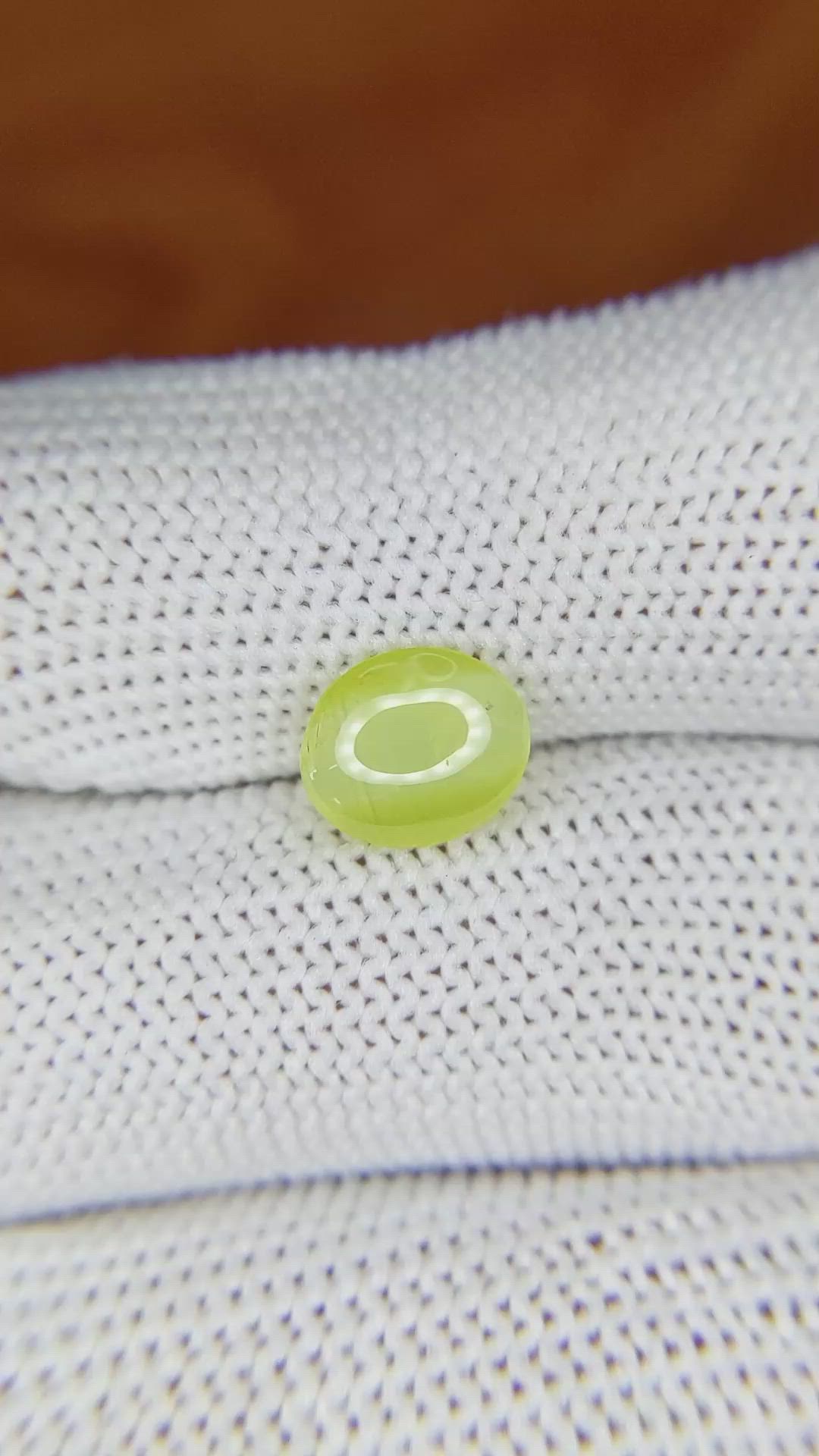 2.08 Ct. Cabochon Chrysoberyl from Ceylon (Sri Lanka) Size Video