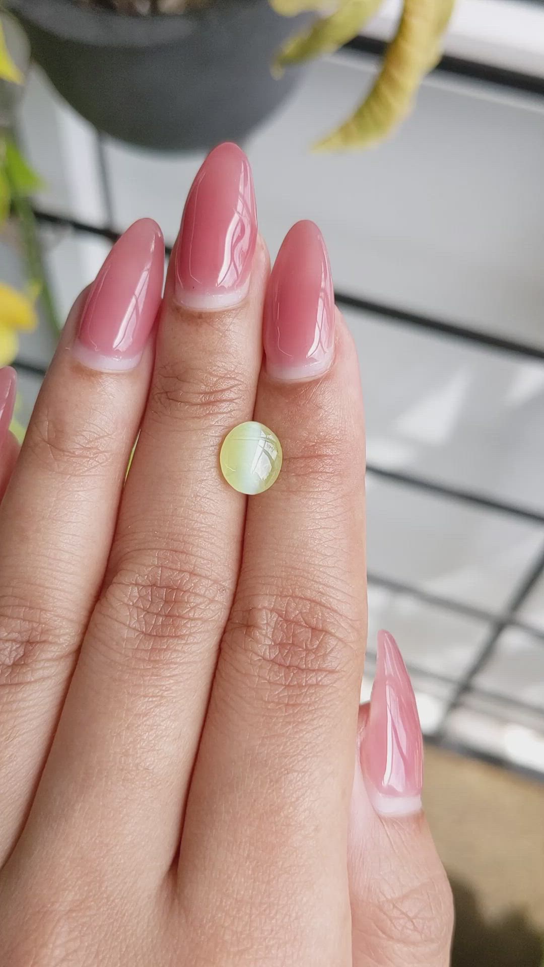 2.08 Ct. Cabochon Chrysoberyl from Ceylon (Sri Lanka) Size Video