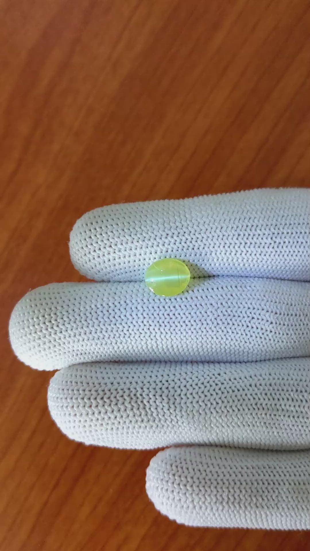 2.08 Ct. Cabochon Chrysoberyl from Ceylon (Sri Lanka) Size Video