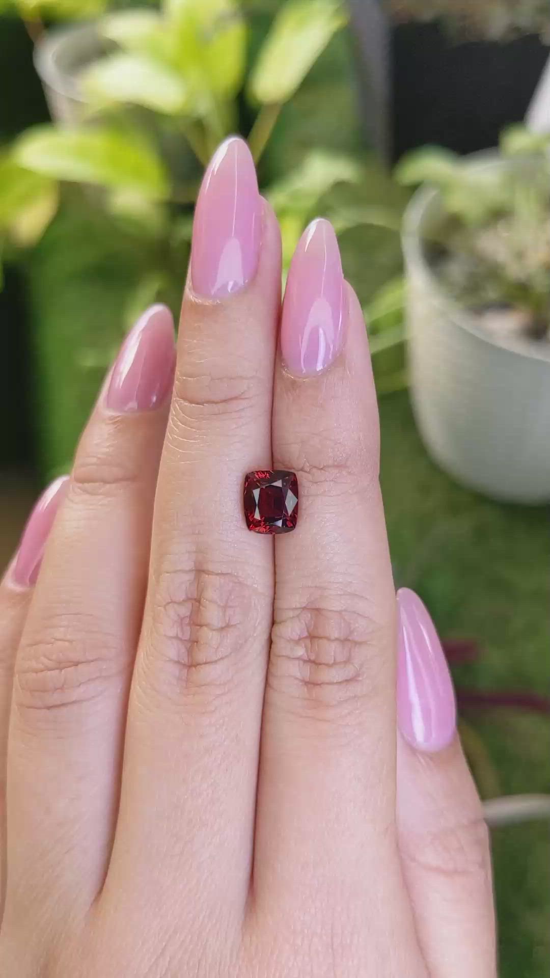 2.51 Ct. Garnet from Ceylon (Sri Lanka) Size Video