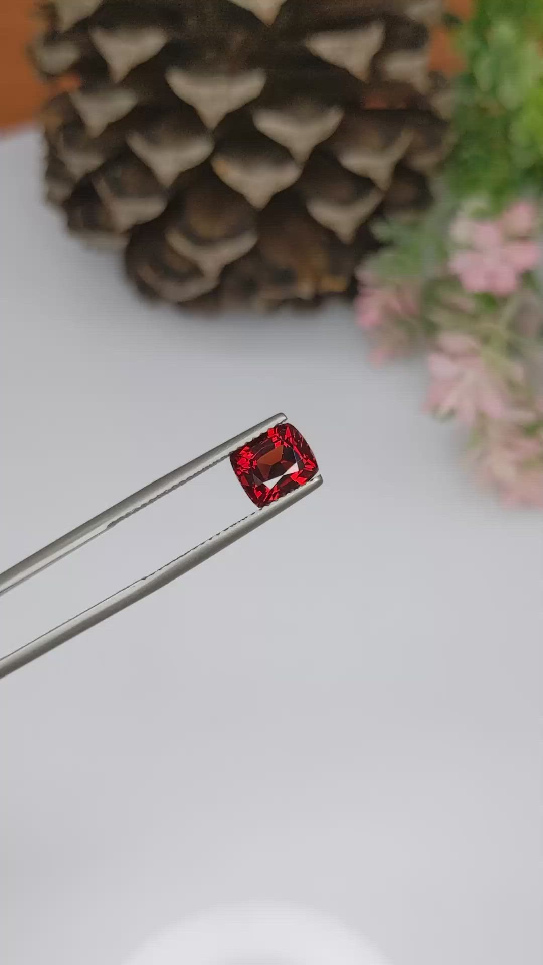 2.51 Ct. Garnet from Ceylon (Sri Lanka) Size Video