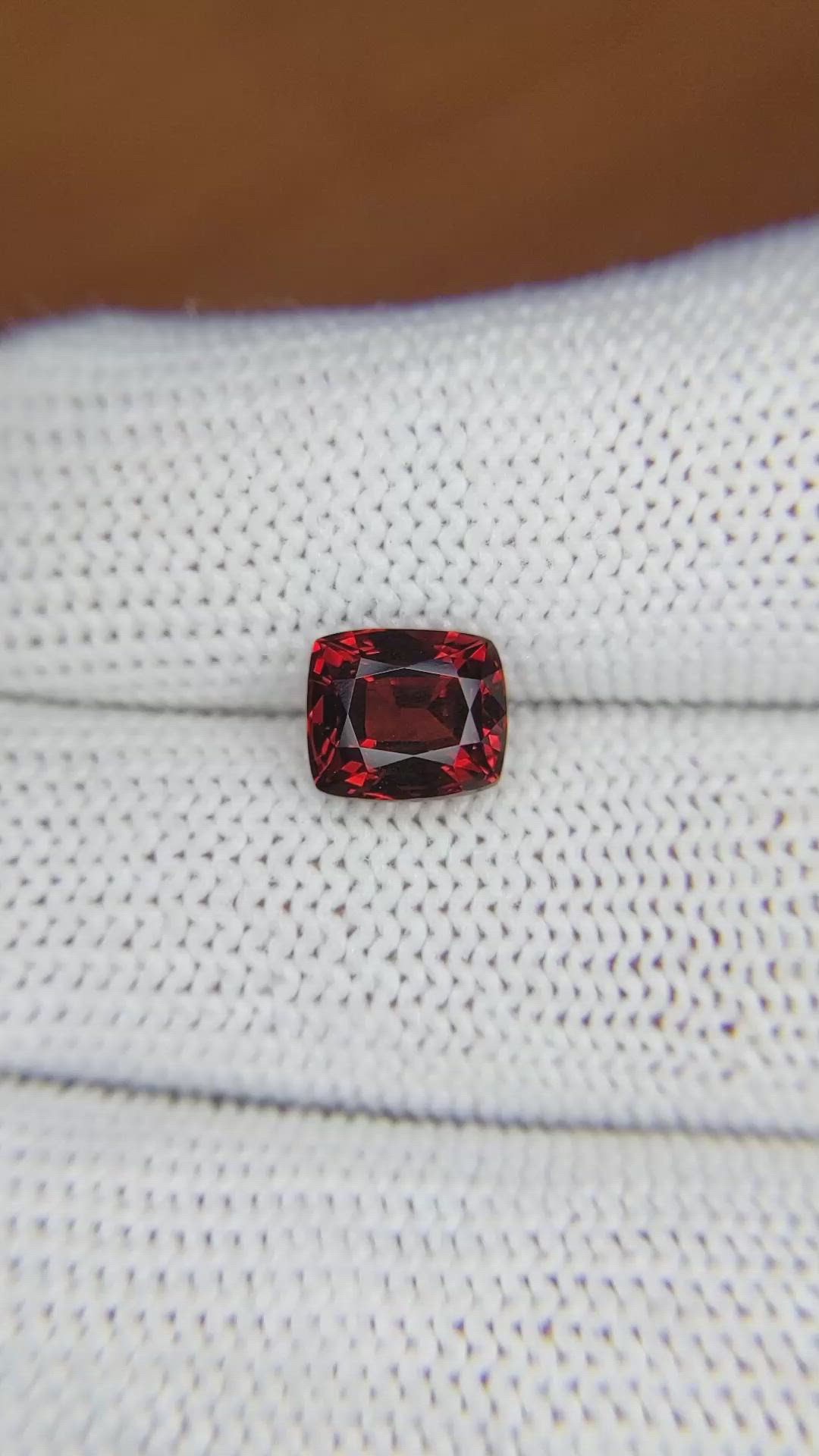 2.51 Ct. Garnet from Ceylon (Sri Lanka) Size Video