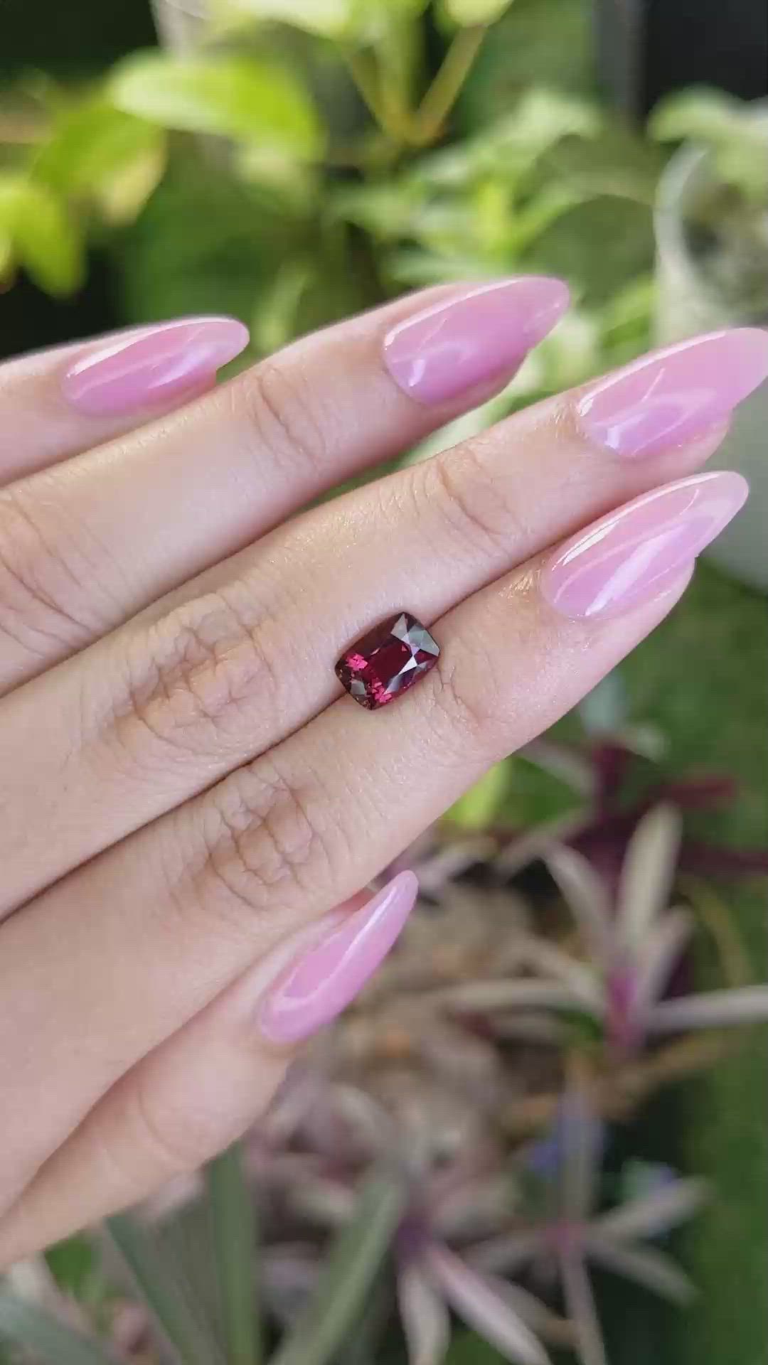 2.10 Ct. Garnet from Ceylon (Sri Lanka) Size Video