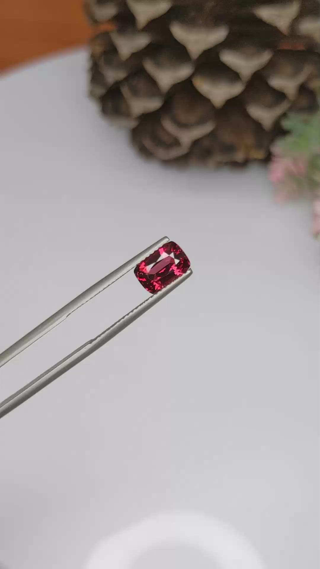 2.10 Ct. Garnet from Ceylon (Sri Lanka) Size Video