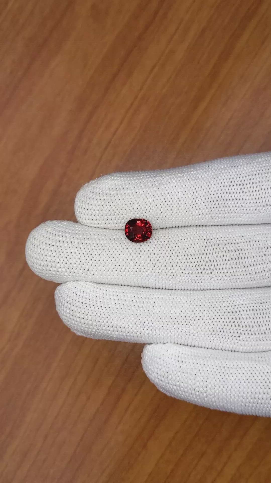 1.61 Ct. Garnet from Ceylon (Sri Lanka) Size Video