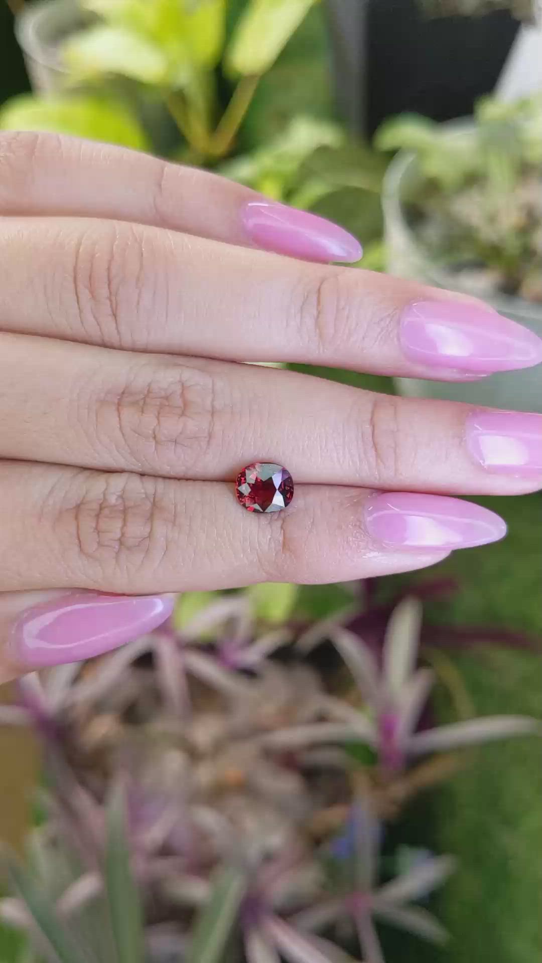 1.61 Ct. Garnet from Ceylon (Sri Lanka) Size Video