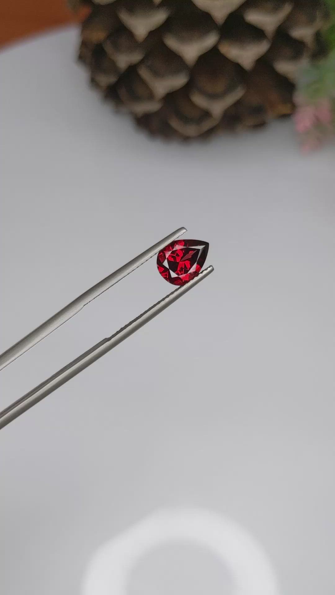1.83 Ct. Garnet from Ceylon (Sri Lanka) Size Video