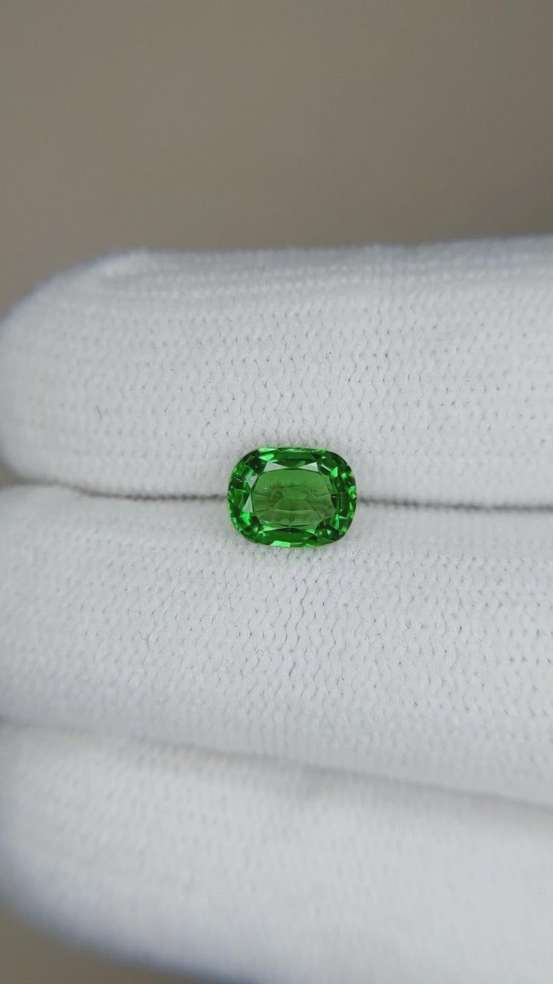 1.01 Ct. Tsavorite Garnet from East Africa Size Video