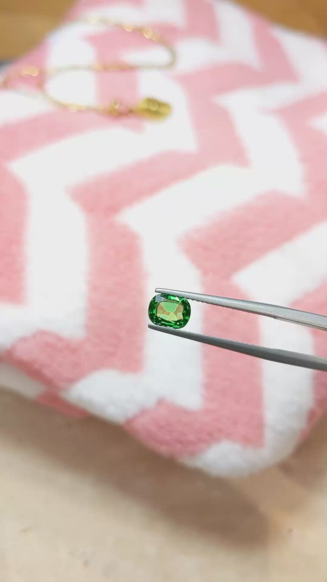 1.01 Ct. Tsavorite Garnet from East Africa Size Video