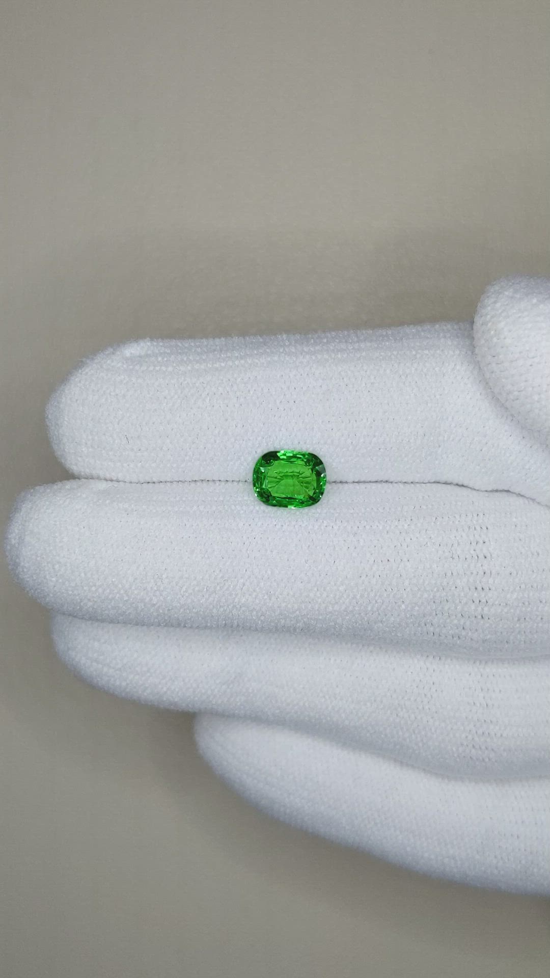 1.01 Ct. Tsavorite Garnet from East Africa Size Video