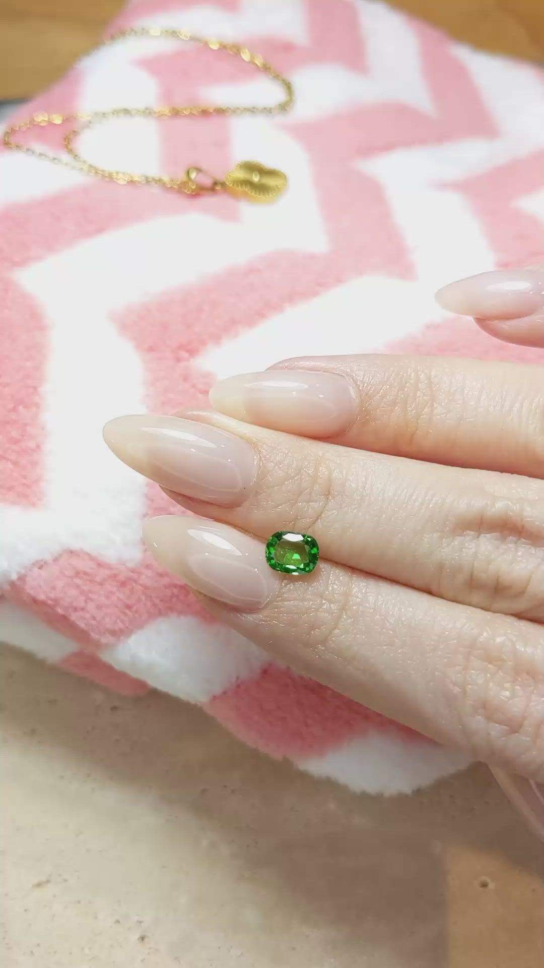 1.01 Ct. Tsavorite Garnet from East Africa Size Video