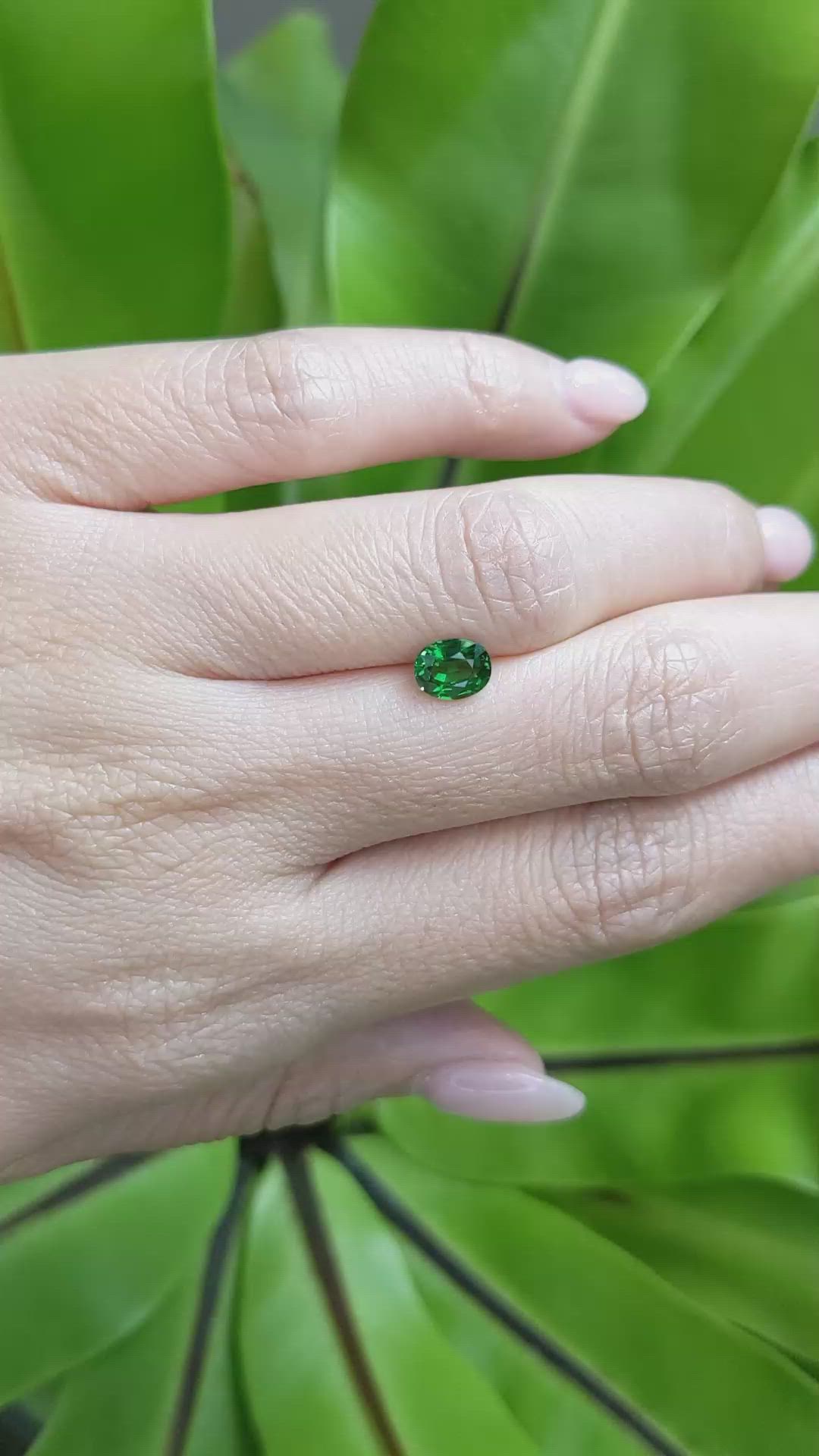 0.97 Ct. Tsavorite Garnet from East Africa Size Video