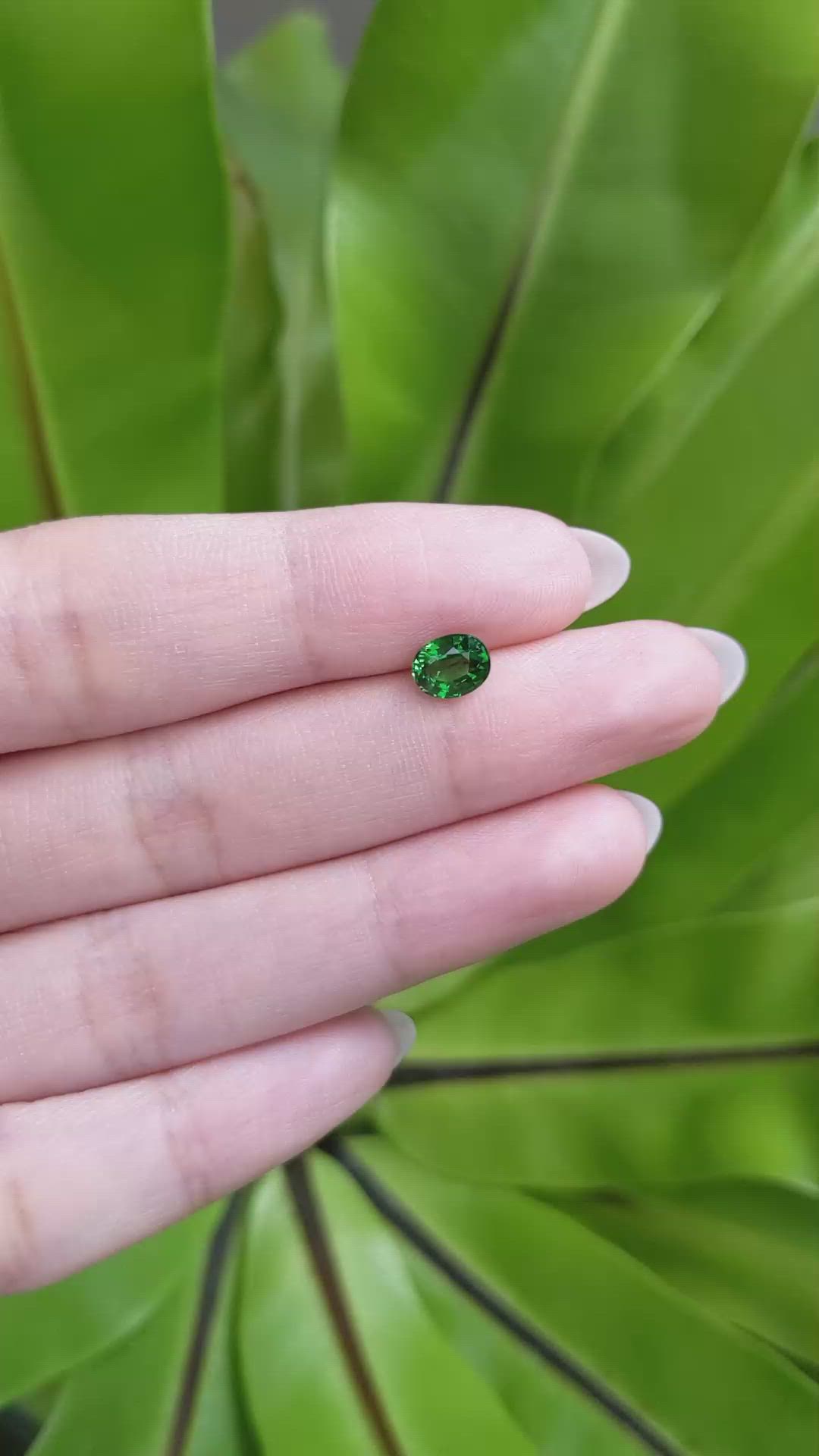 0.97 Ct. Tsavorite Garnet from East Africa Size Video