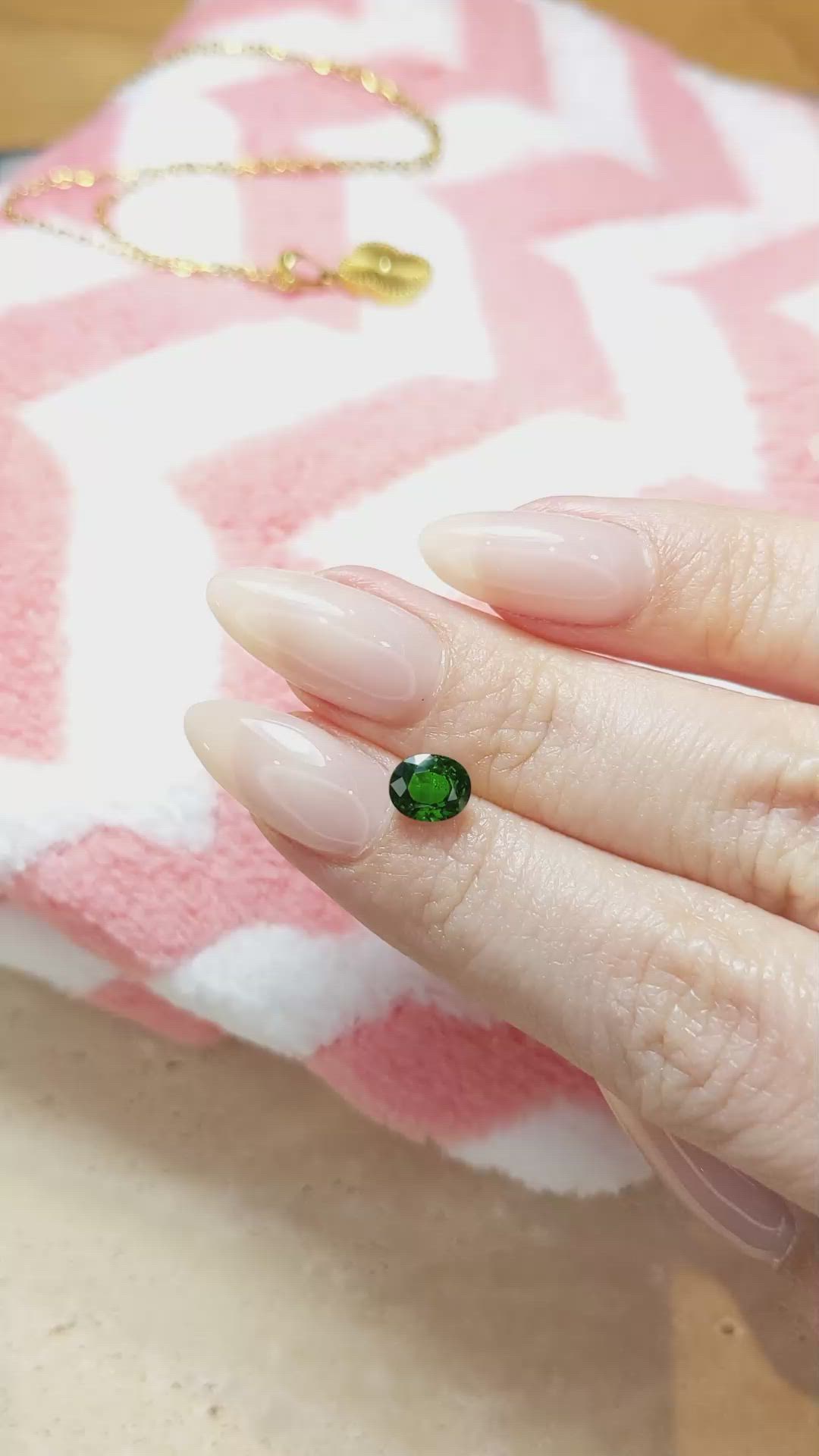 1.12 Ct. Tsavorite Garnet from East Africa Size Video