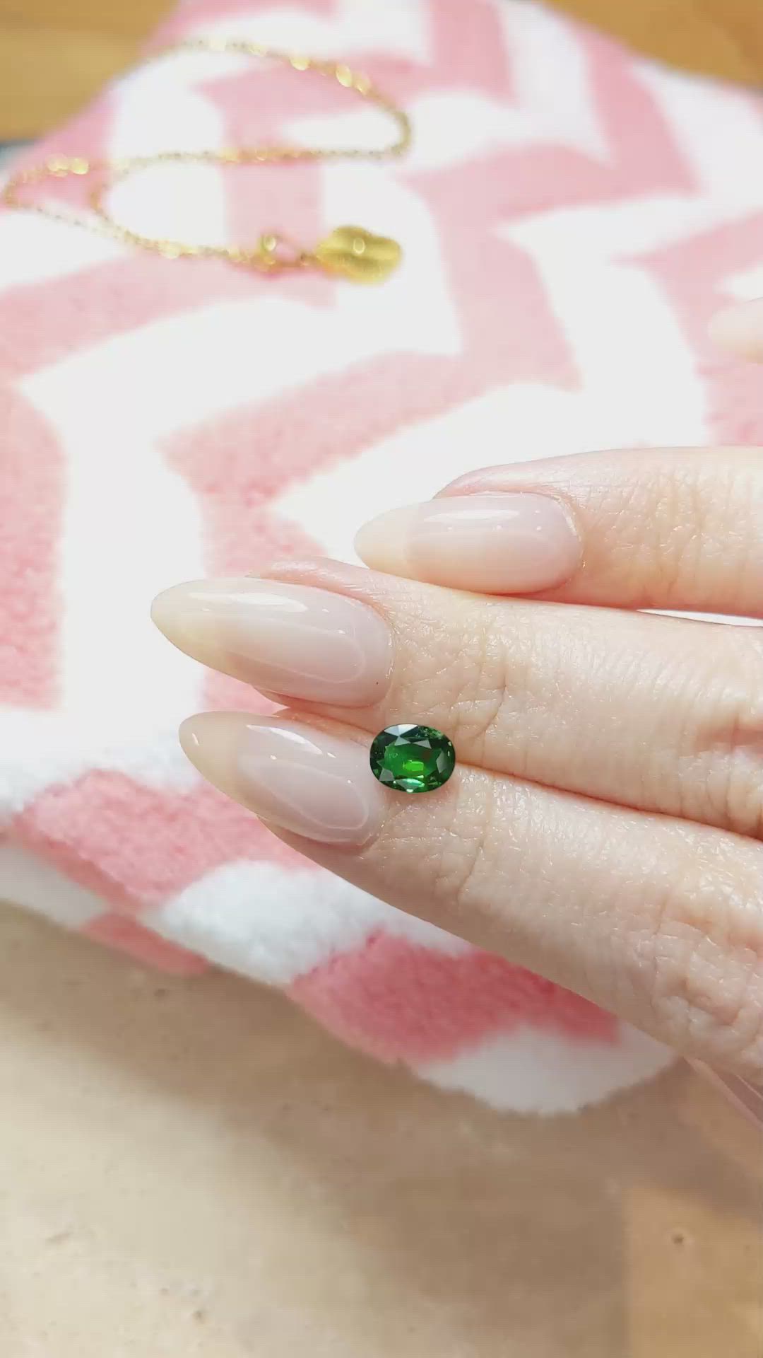 1.07 Ct. Tsavorite Garnet from East Africa Size Video