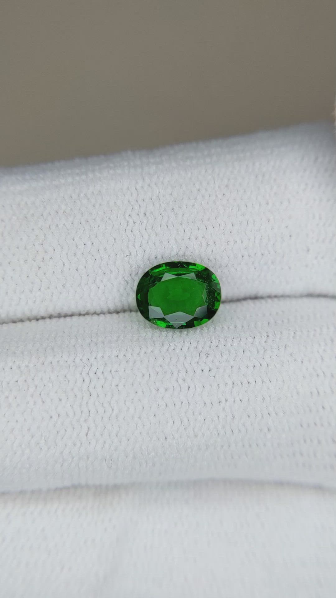 1.07 Ct. Tsavorite Garnet from East Africa Size Video