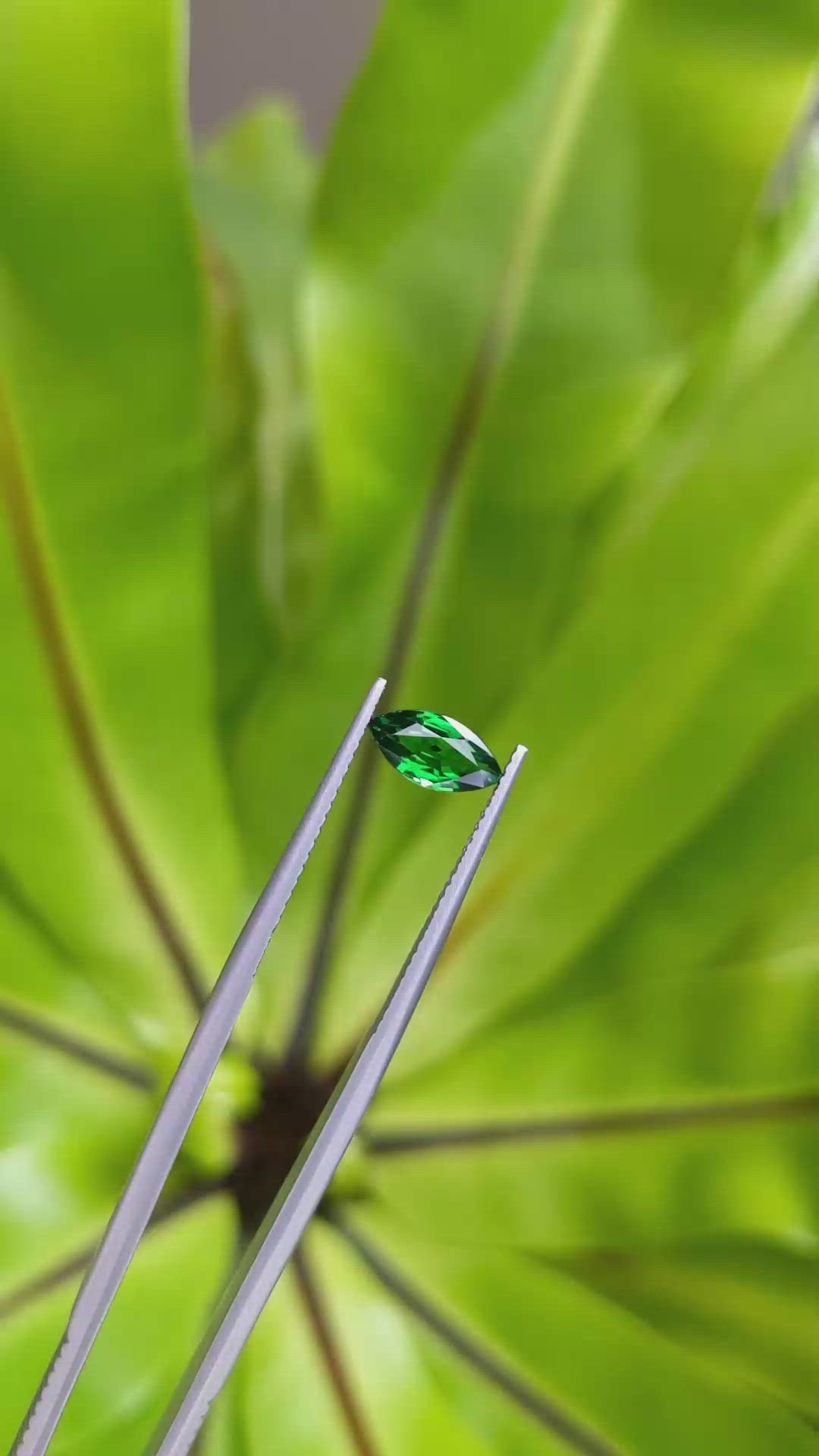 1.04 Ct. Tsavorite Garnet from East Africa Size Video