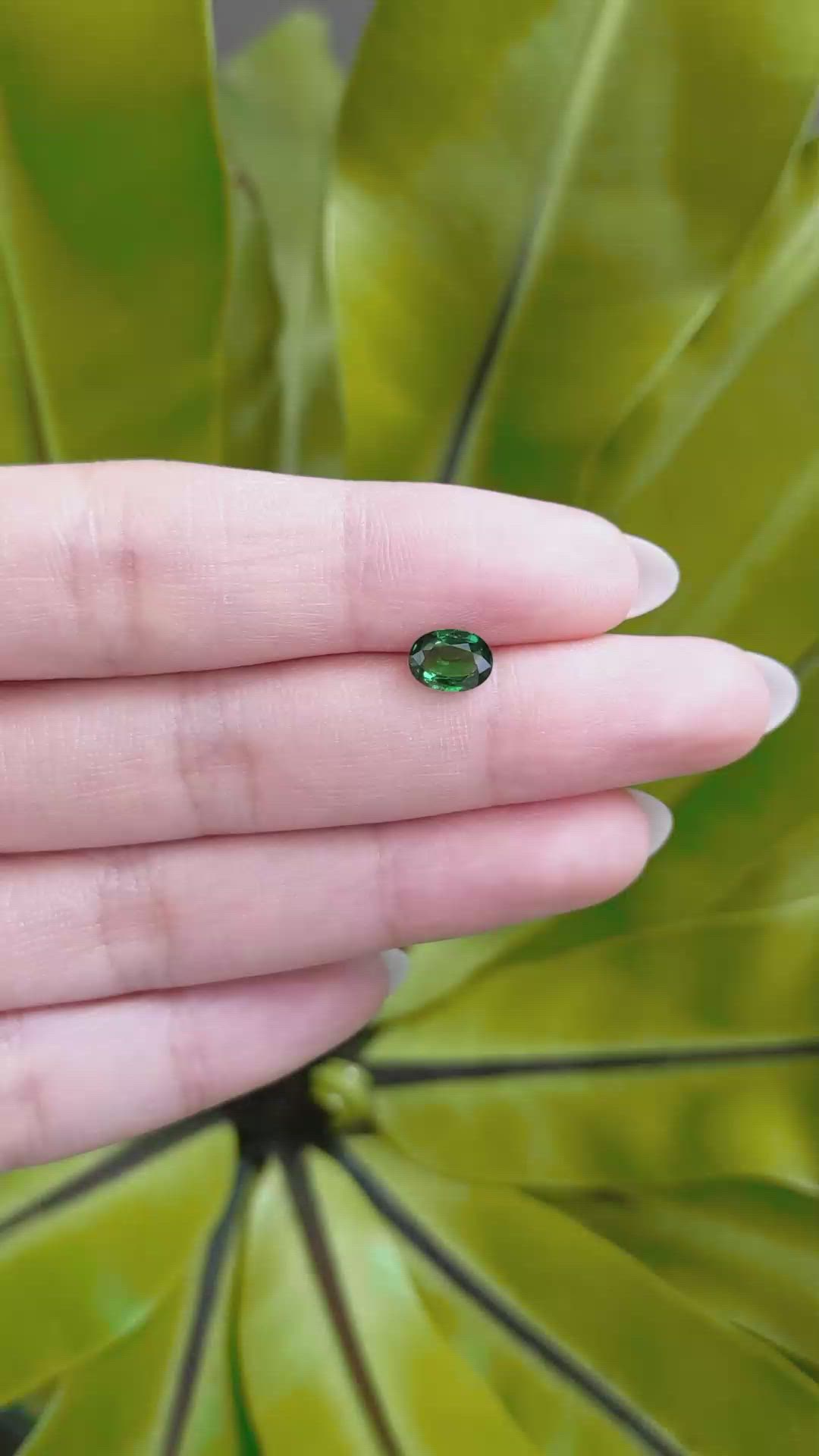 0.96 Ct. Tsavorite Garnet from East Africa Size Video