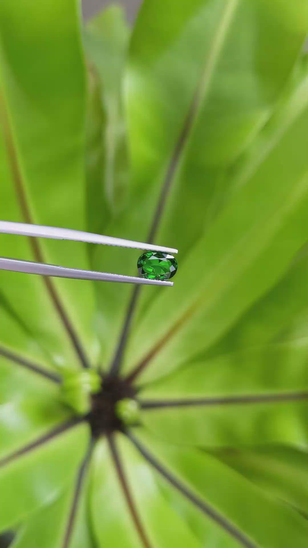 0.96 Ct. Tsavorite Garnet from East Africa Size Video
