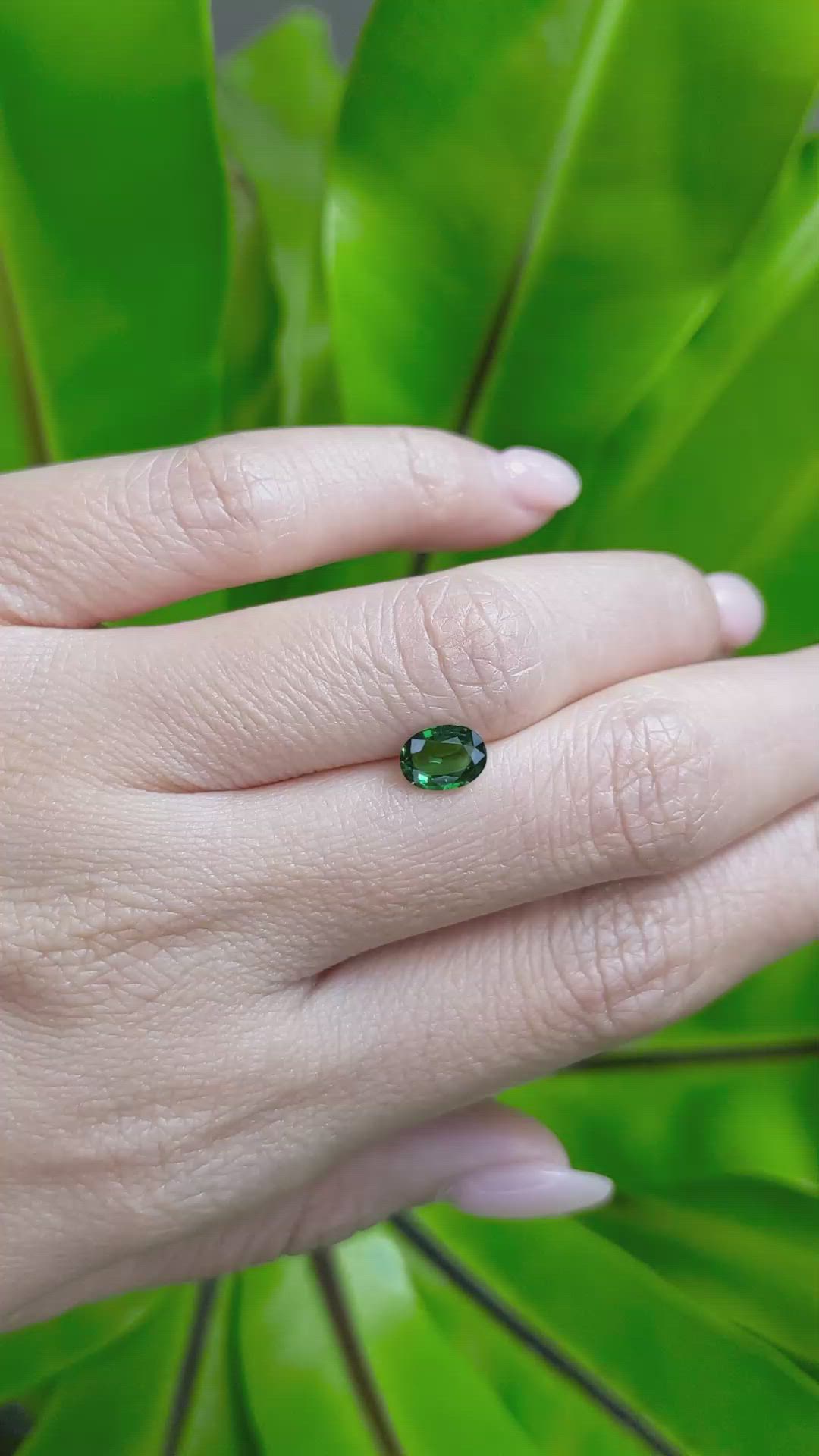 0.96 Ct. Tsavorite Garnet from East Africa Size Video