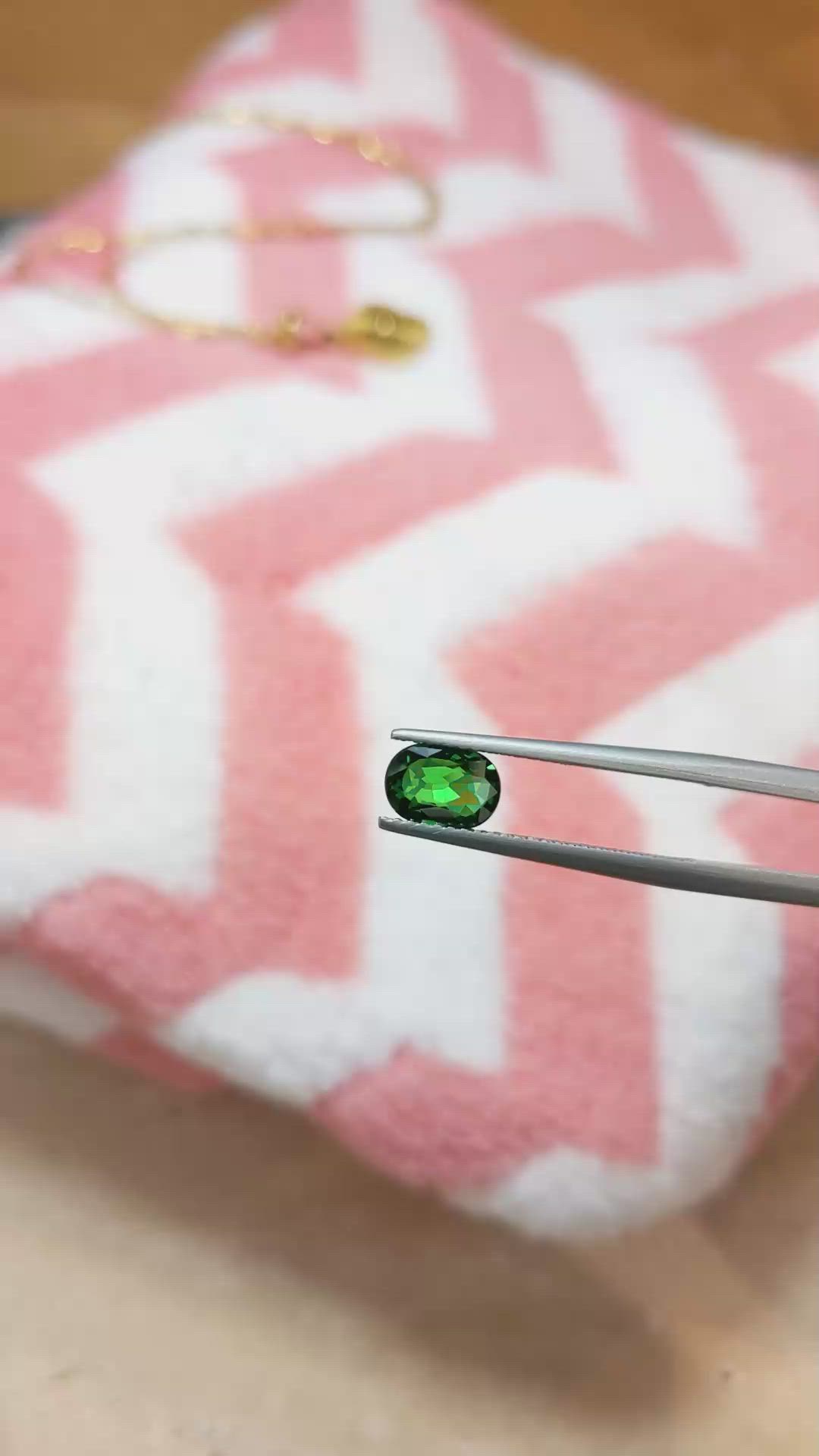 1.00 Ct. Tsavorite Garnet from East Africa Size Video