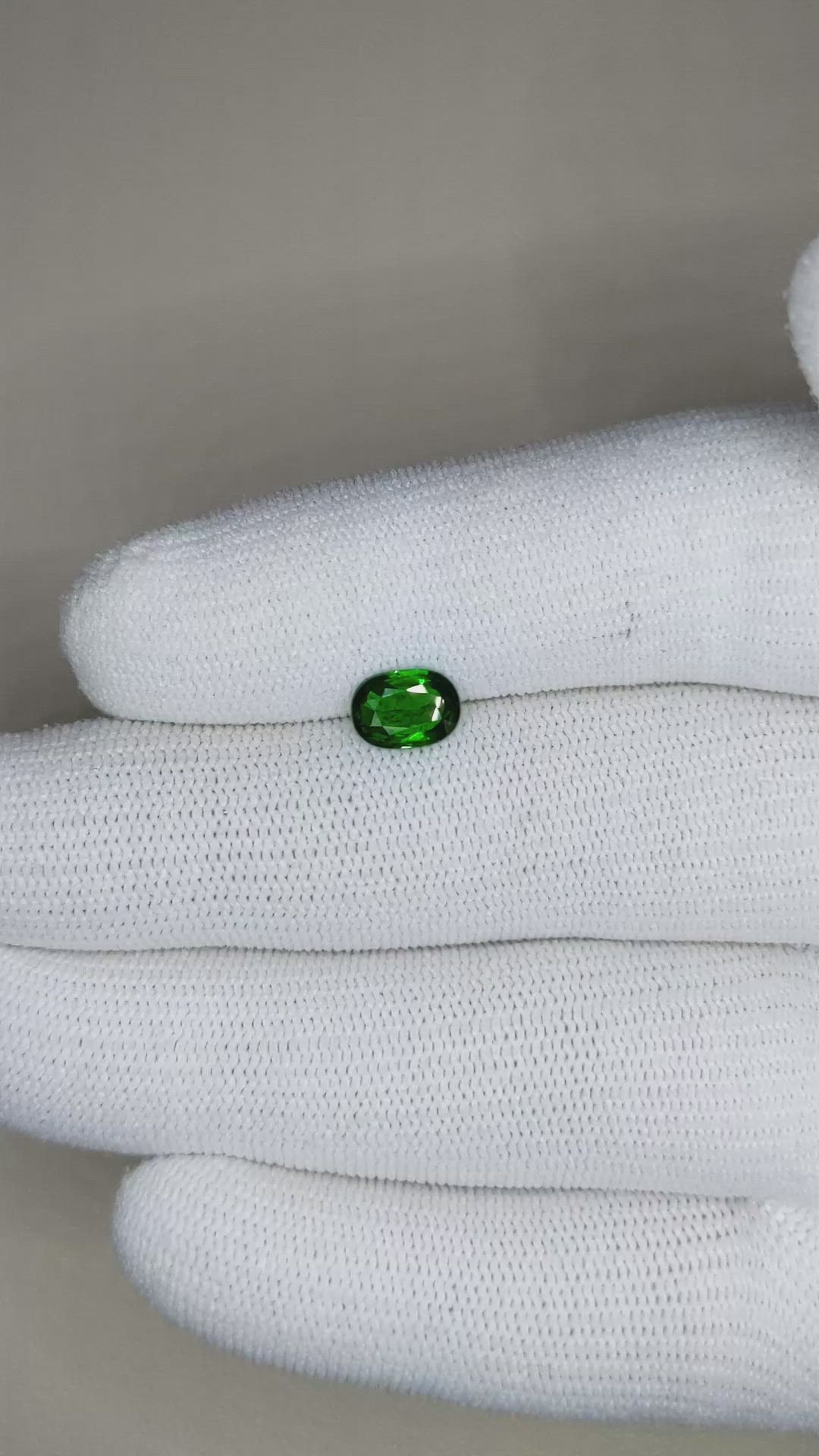 1.00 Ct. Tsavorite Garnet from East Africa Size Video