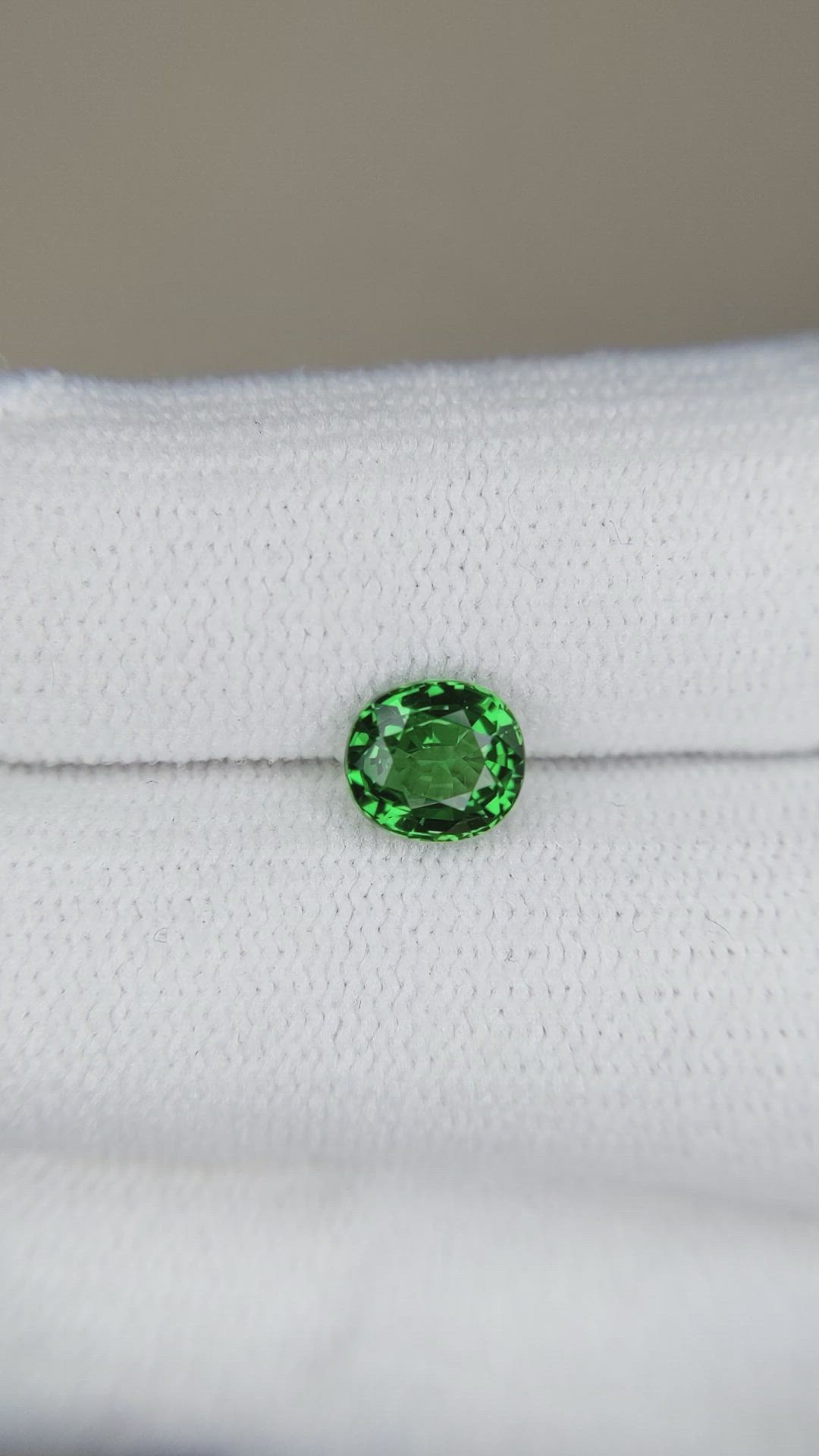1.10 Ct. Tsavorite Garnet from East Africa Size Video