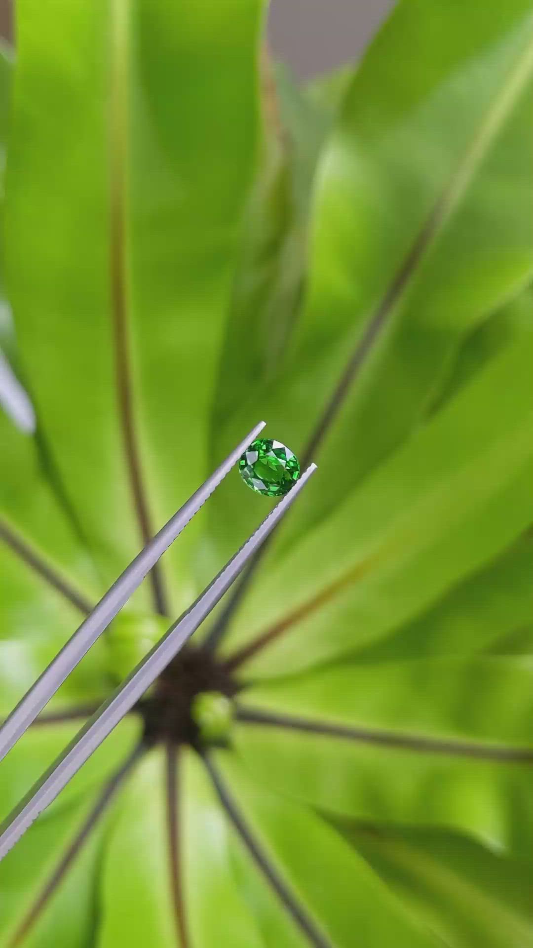 1.10 Ct. Tsavorite Garnet from East Africa Size Video