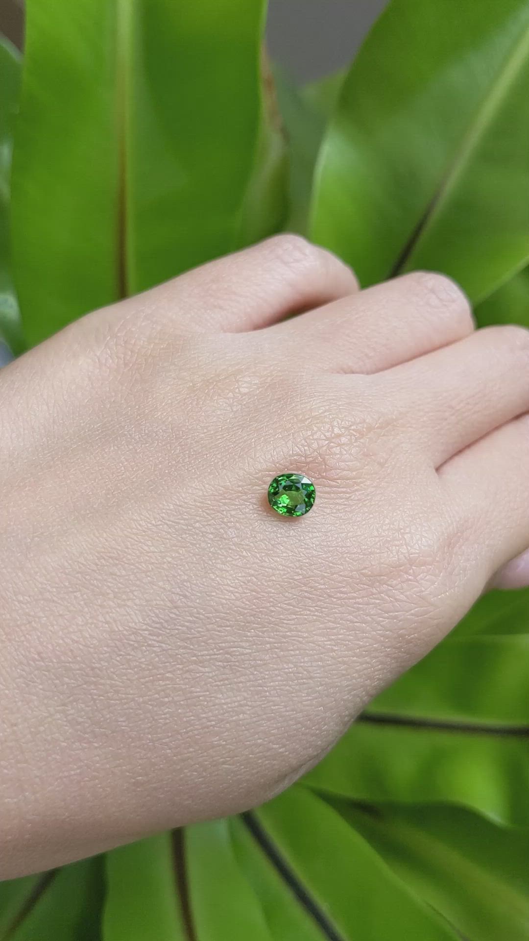1.10 Ct. Tsavorite Garnet from East Africa Size Video