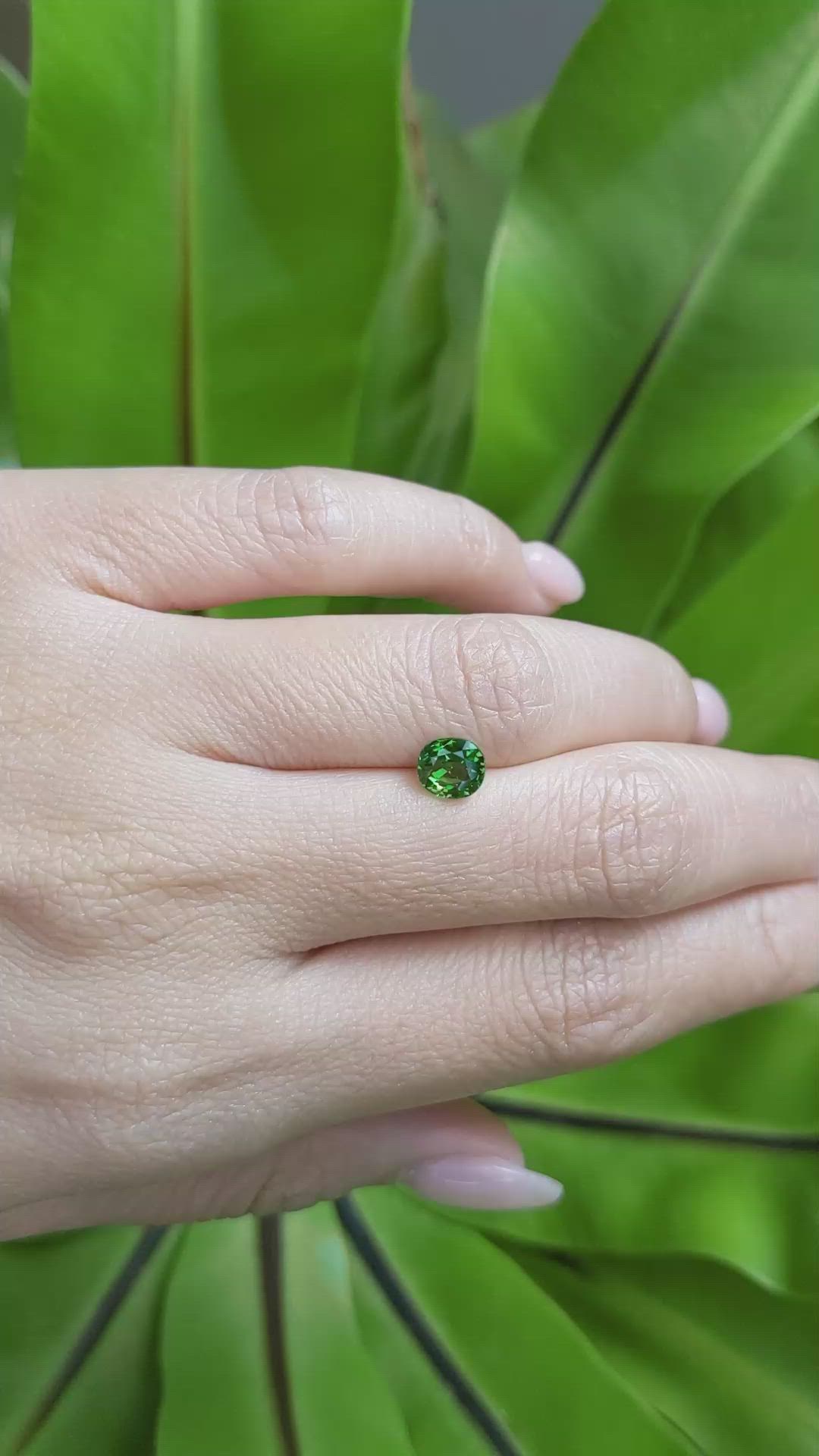 1.10 Ct. Tsavorite Garnet from East Africa Size Video