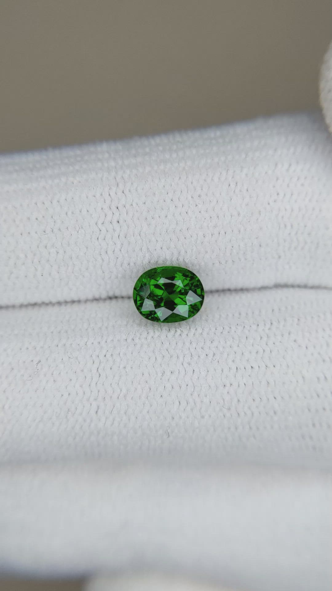 1.01 Ct. Tsavorite Garnet from East Africa Size Video