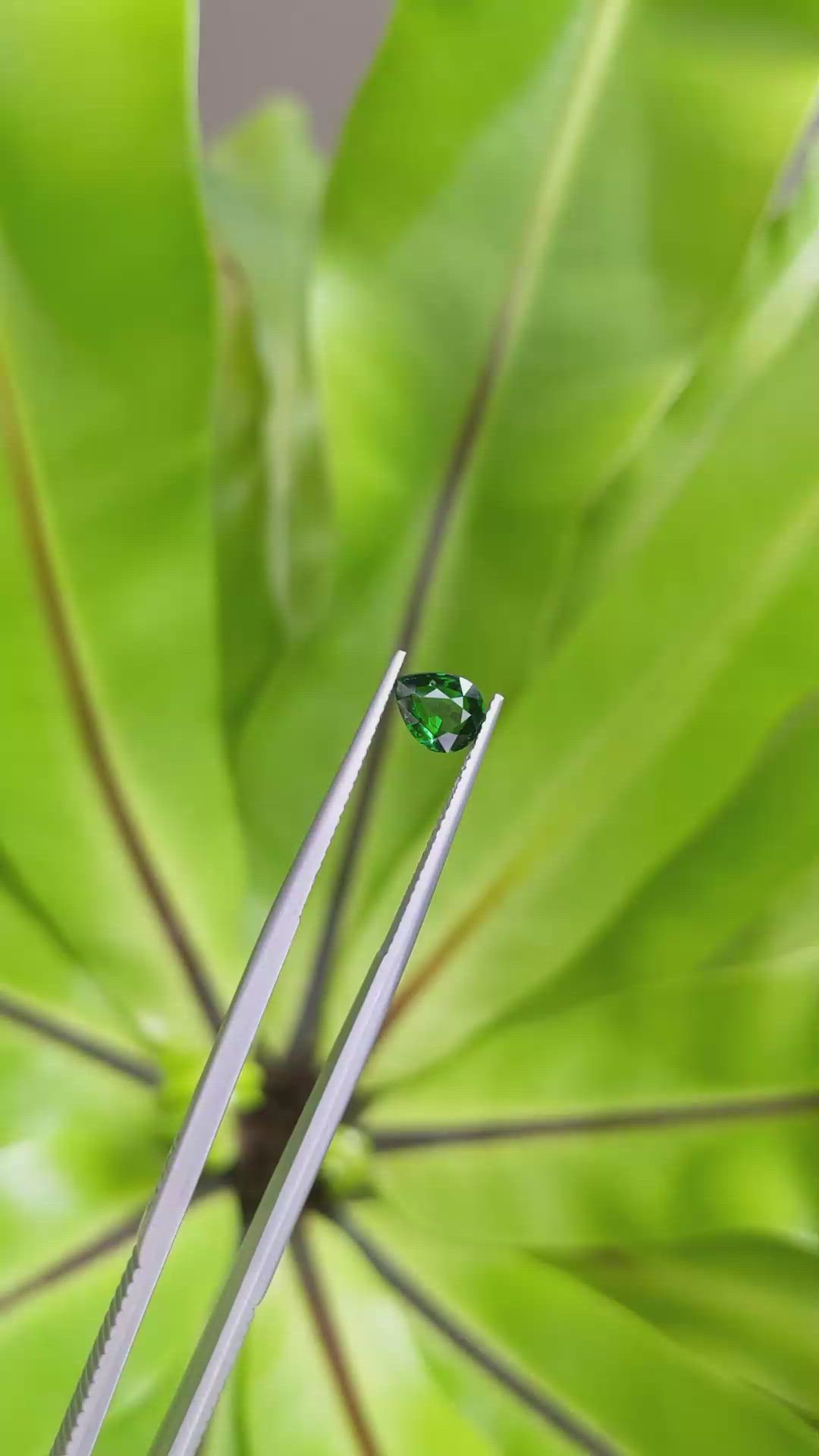 0.93 Ct. Tsavorite Garnet from East Africa Size Video