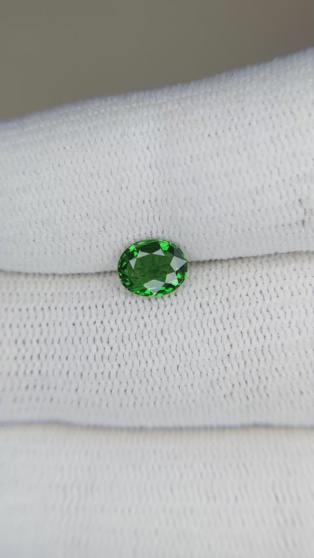 0.84 Ct. Tsavorite Garnet from East Africa Size Video