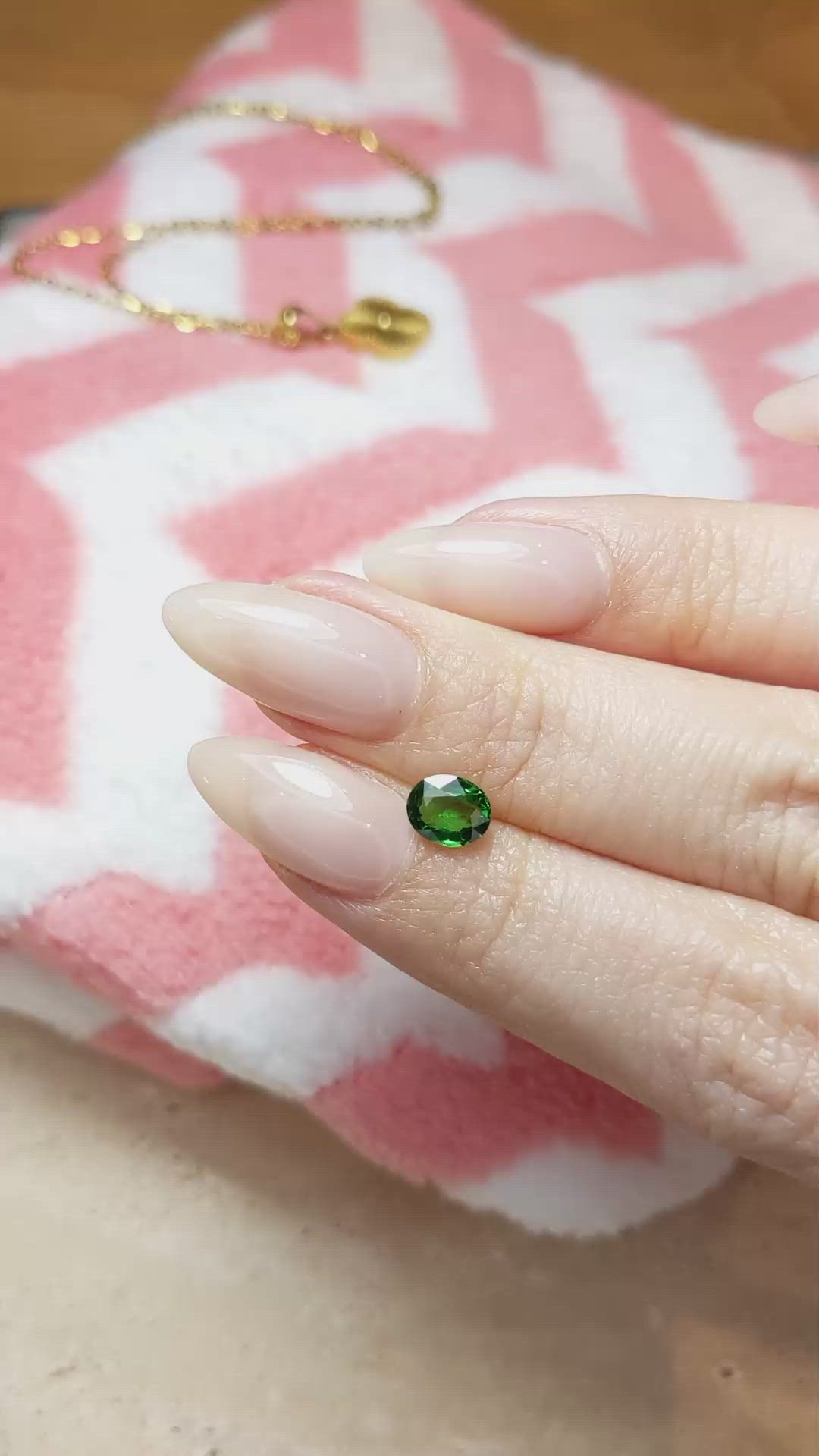 0.84 Ct. Tsavorite Garnet from East Africa Size Video