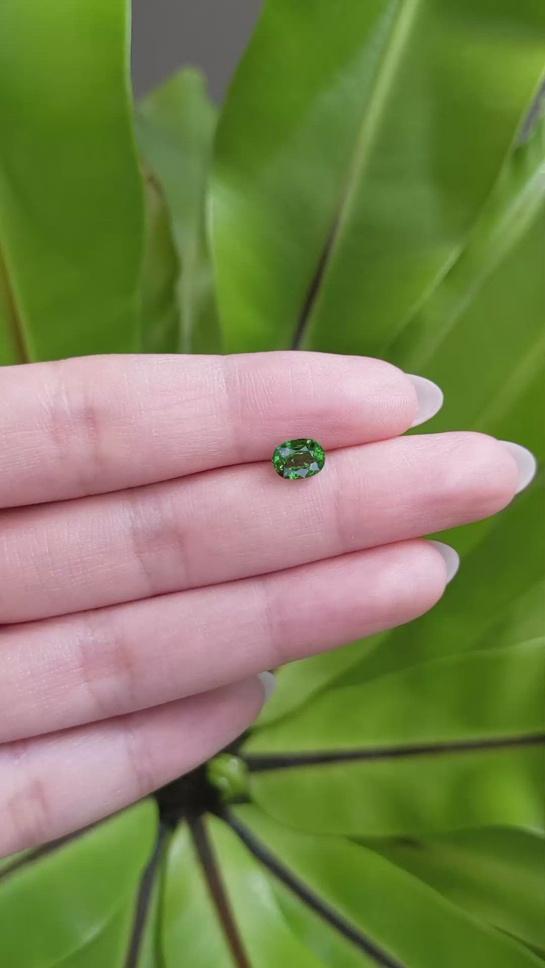 1.08 Ct. Tsavorite Garnet from East Africa Size Video