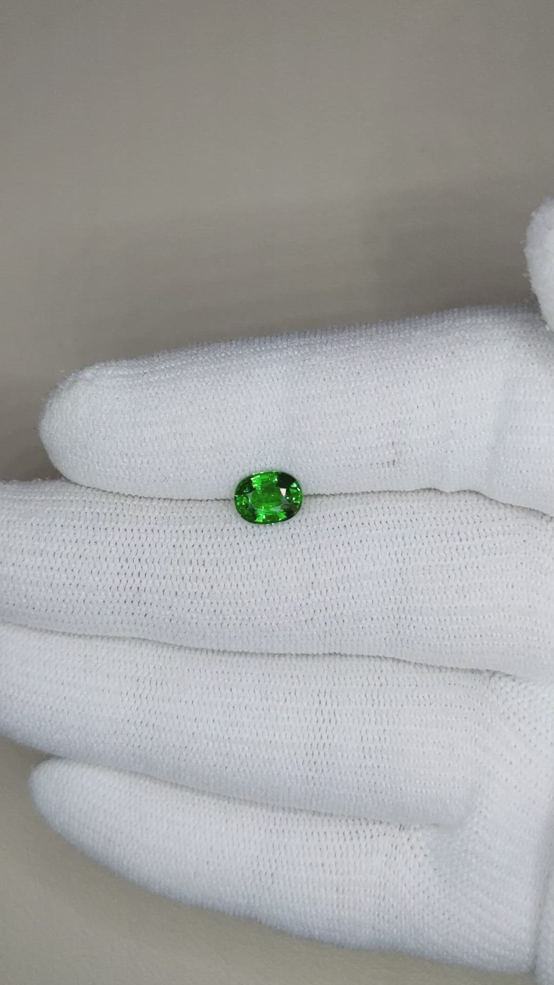 1.08 Ct. Tsavorite Garnet from East Africa Size Video