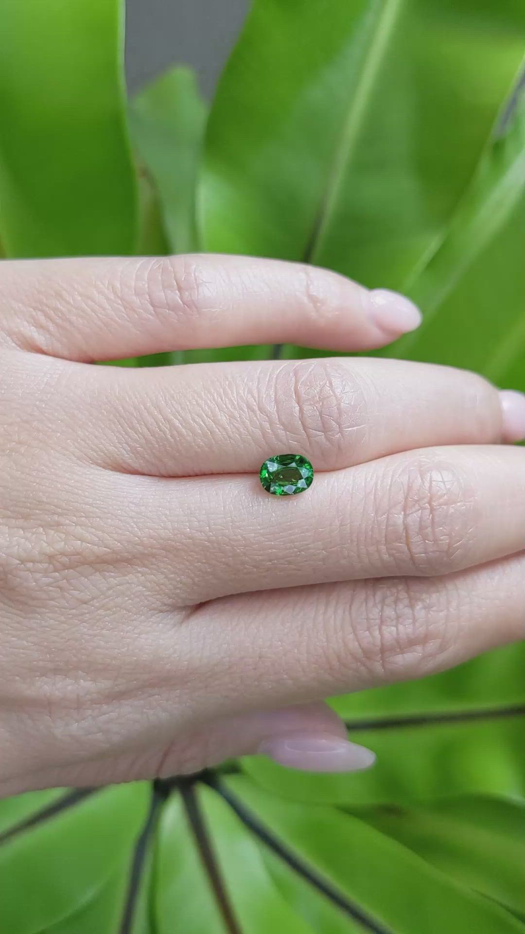 1.08 Ct. Tsavorite Garnet from East Africa Size Video