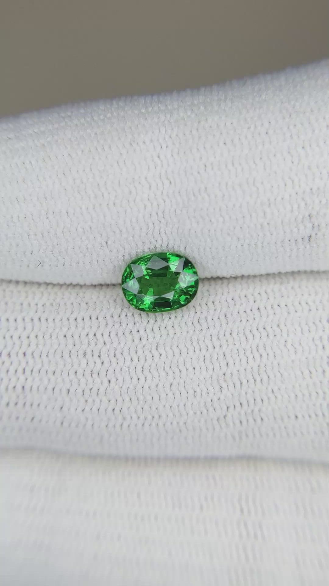 1.08 Ct. Tsavorite Garnet from East Africa Size Video