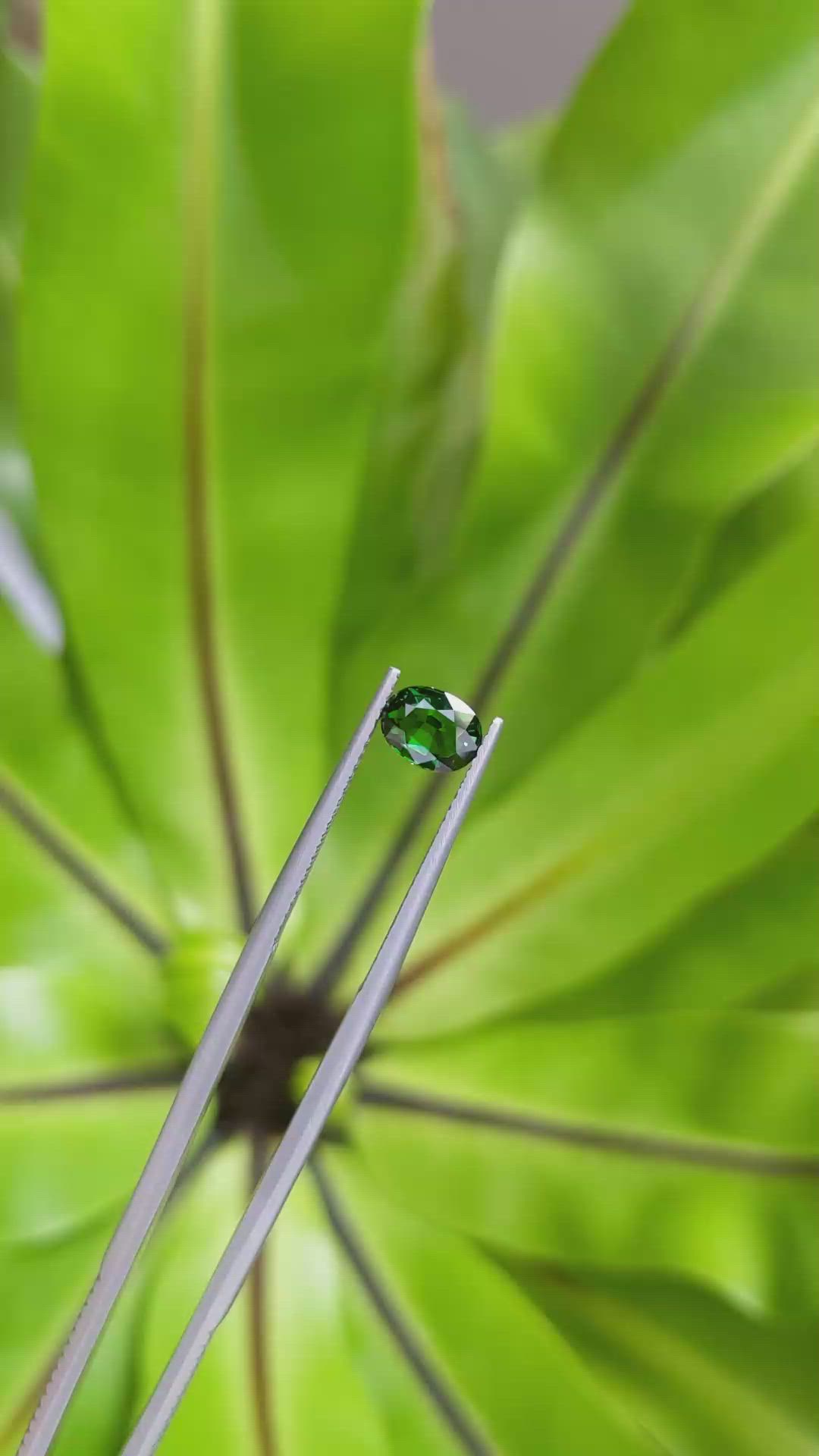 1.08 Ct. Tsavorite Garnet from East Africa Size Video