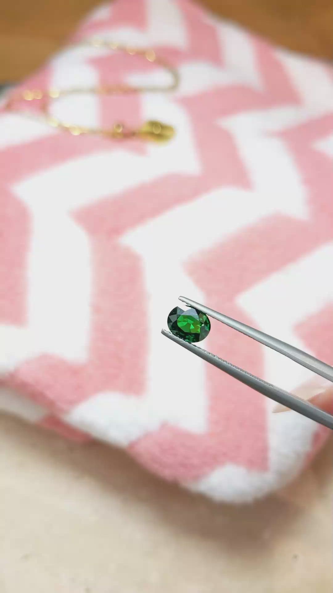 1.14 Ct. Tsavorite Garnet from East Africa Size Video