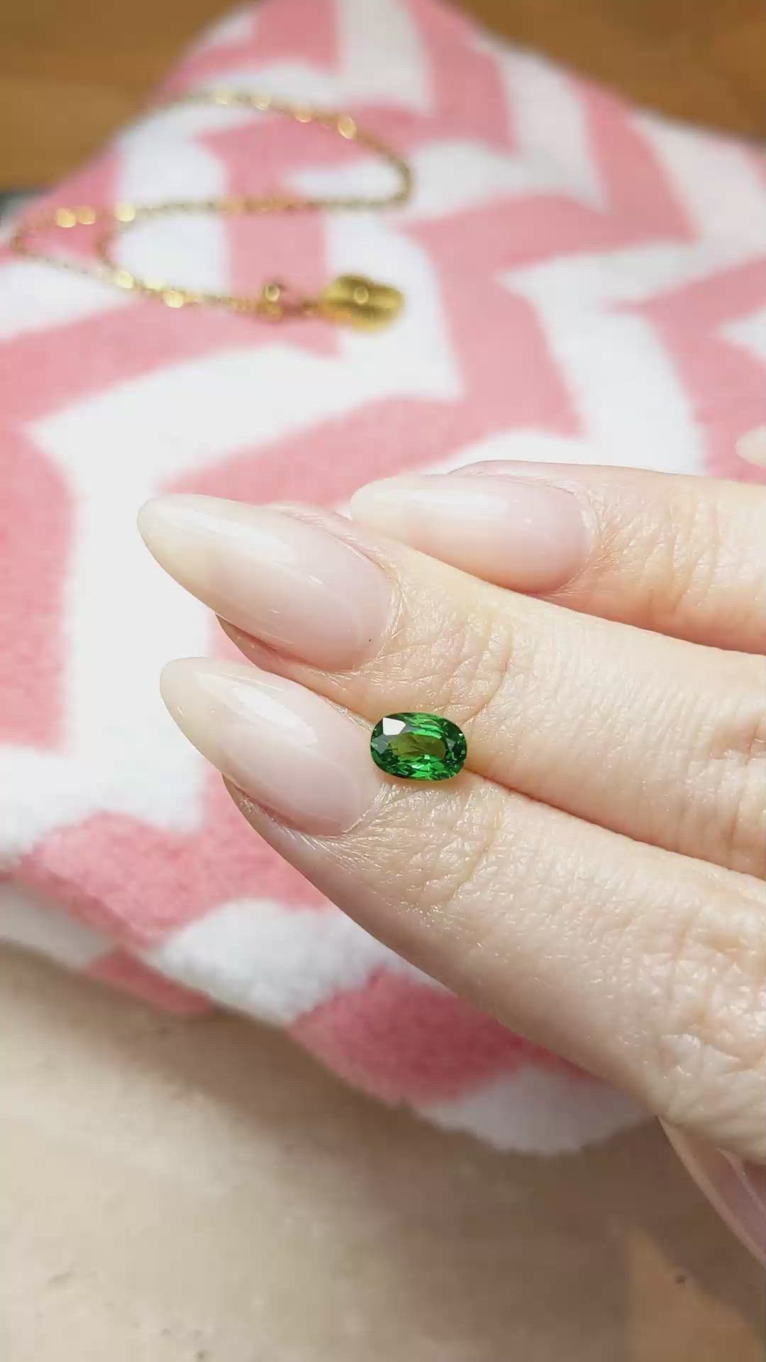 1.05 Ct. Tsavorite Garnet from East Africa Size Video