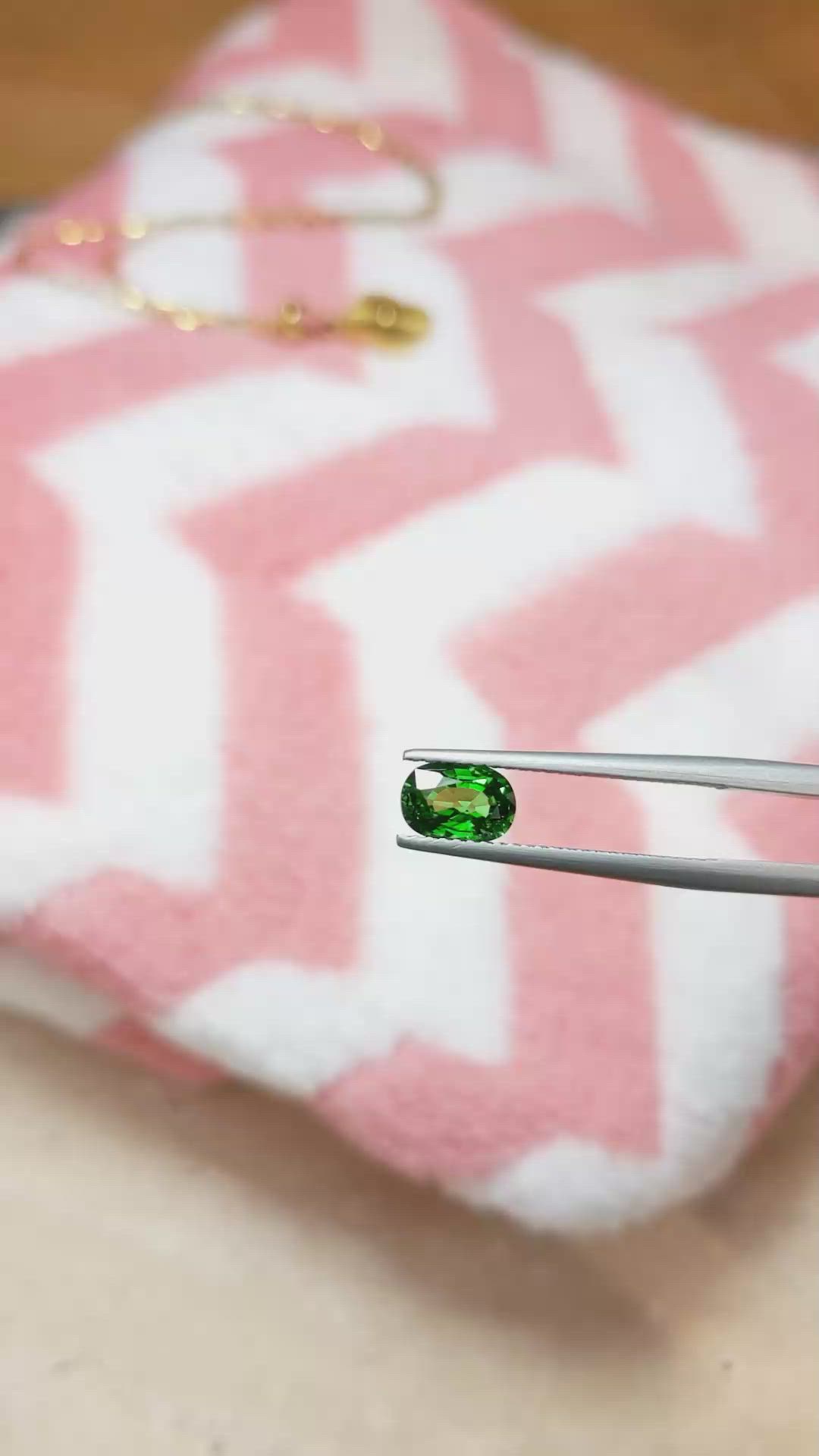 1.05 Ct. Tsavorite Garnet from East Africa Size Video
