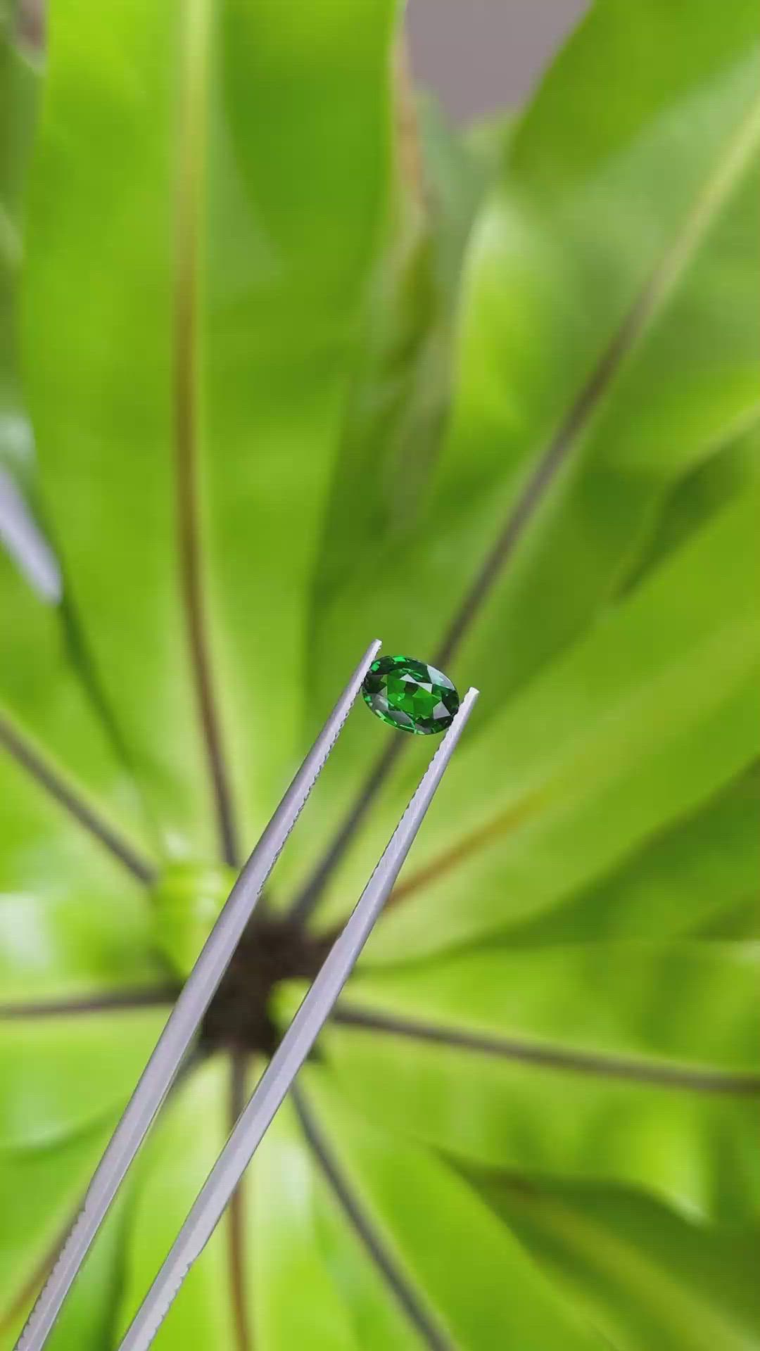 0.94 Ct. Tsavorite Garnet from East Africa Size Video