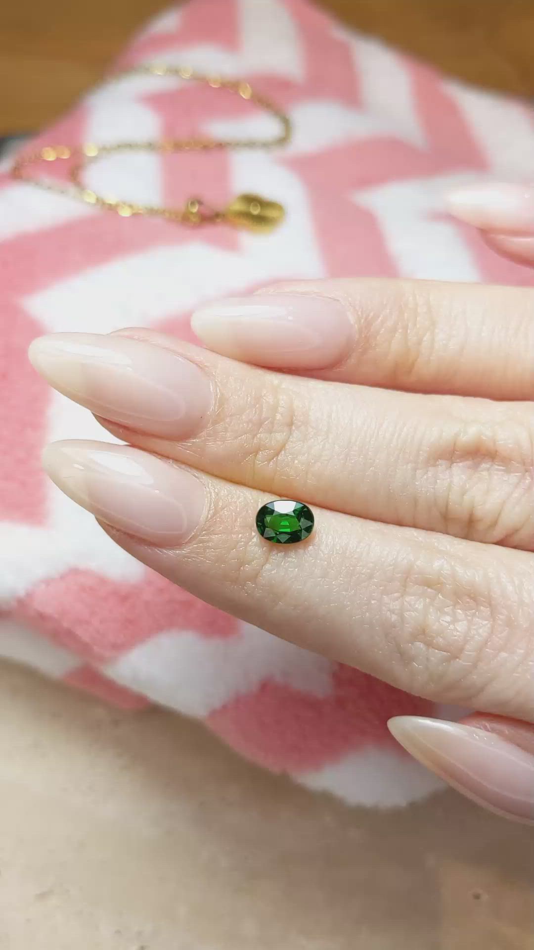 0.89 Ct. Tsavorite Garnet from East Africa Size Video