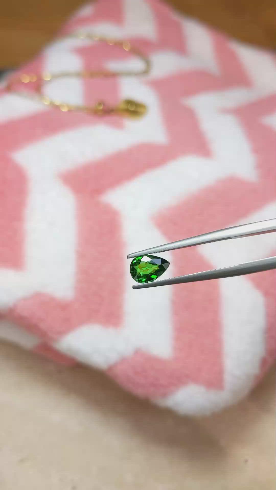 1.02 Ct. Tsavorite Garnet from East Africa Size Video
