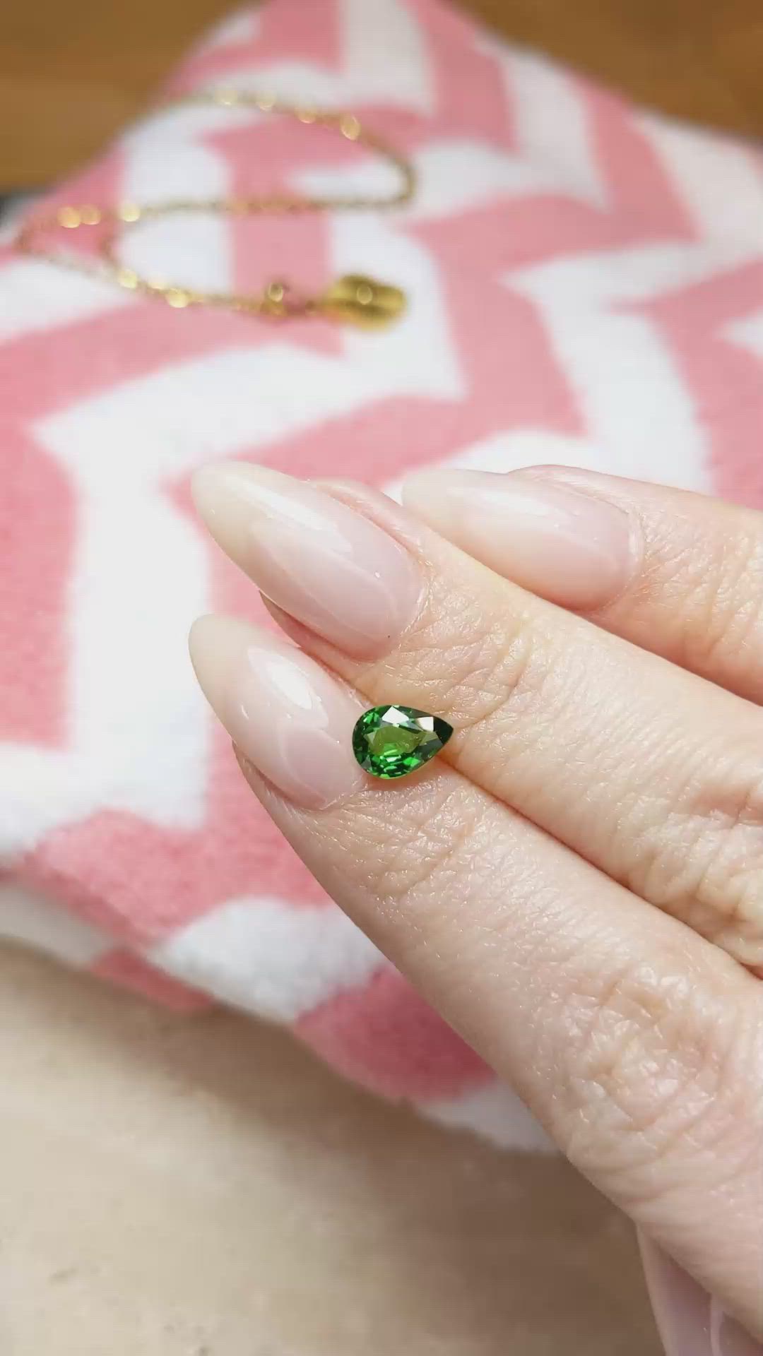1.02 Ct. Tsavorite Garnet from East Africa Size Video