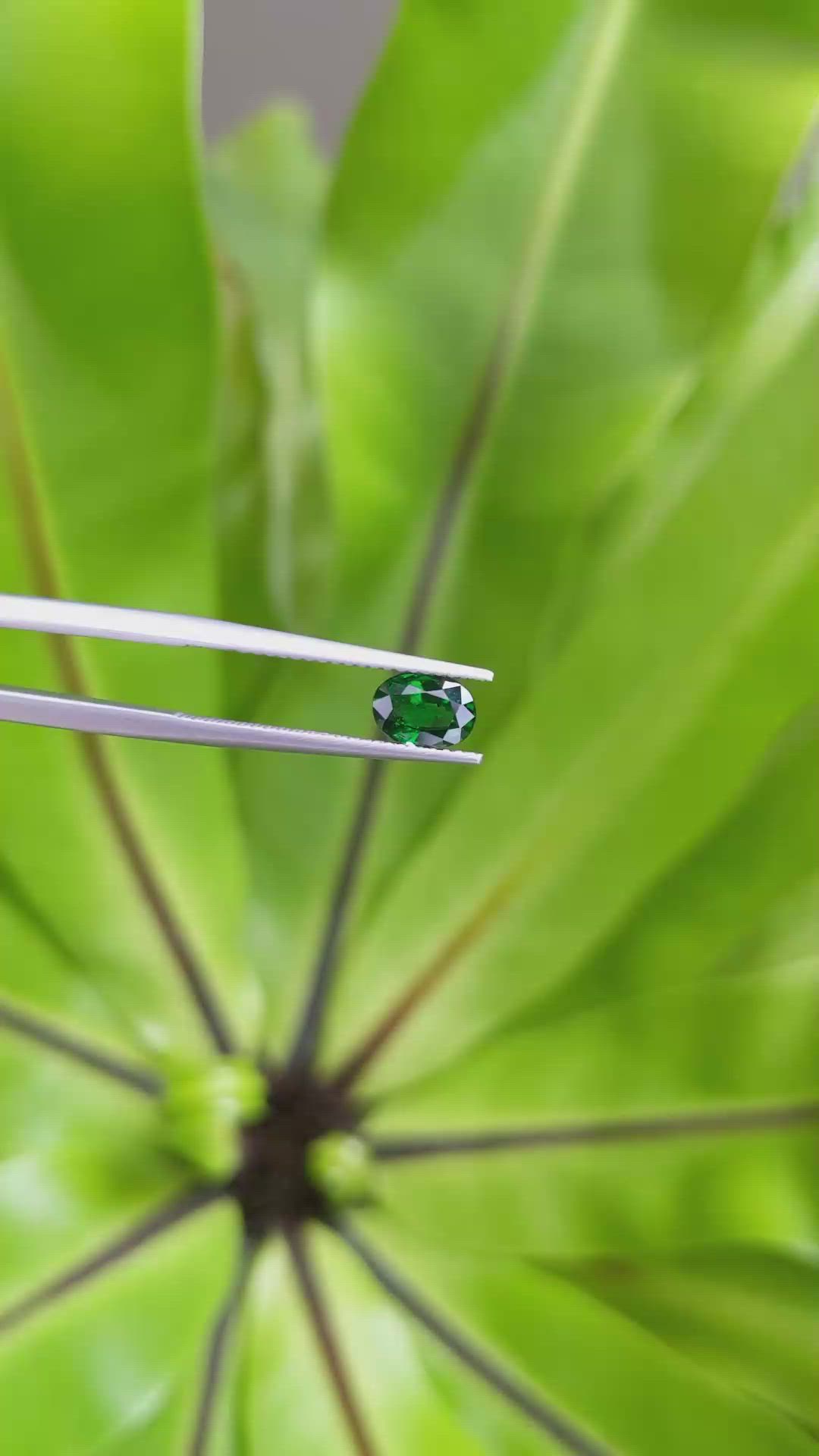 1.04 Ct. Tsavorite Garnet from East Africa Size Video