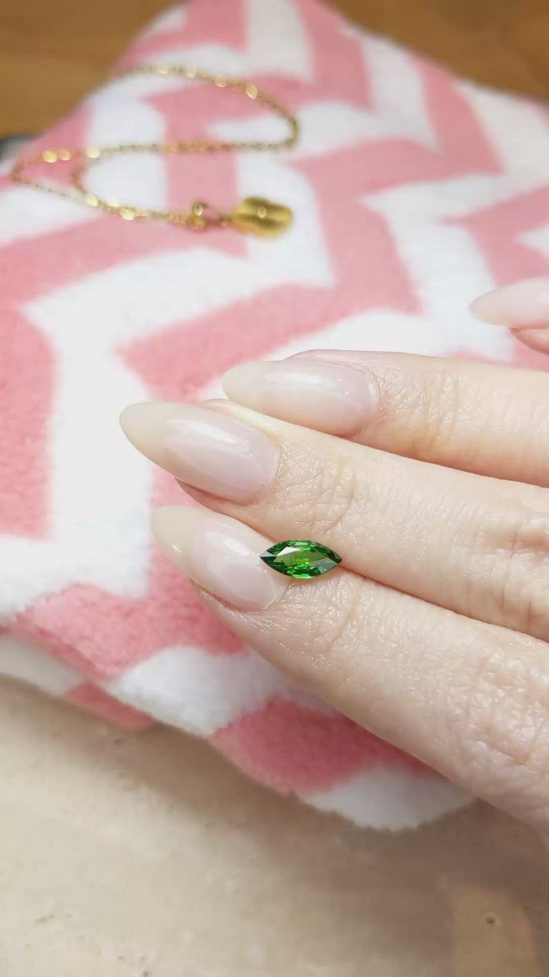1.00 Ct. Tsavorite Garnet from East Africa Size Video